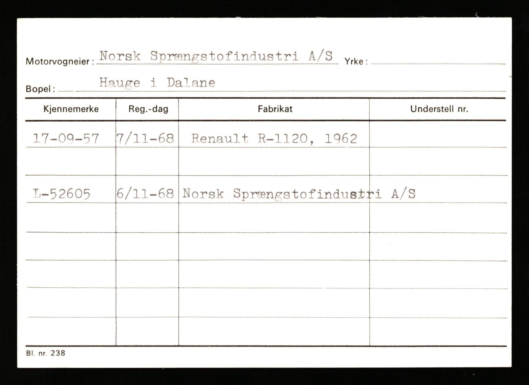 Stavanger trafikkstasjon, AV/SAST-A-101942/0/G/L0010: Registreringsnummer: 130000 - 239953, 1930-1971, p. 1397