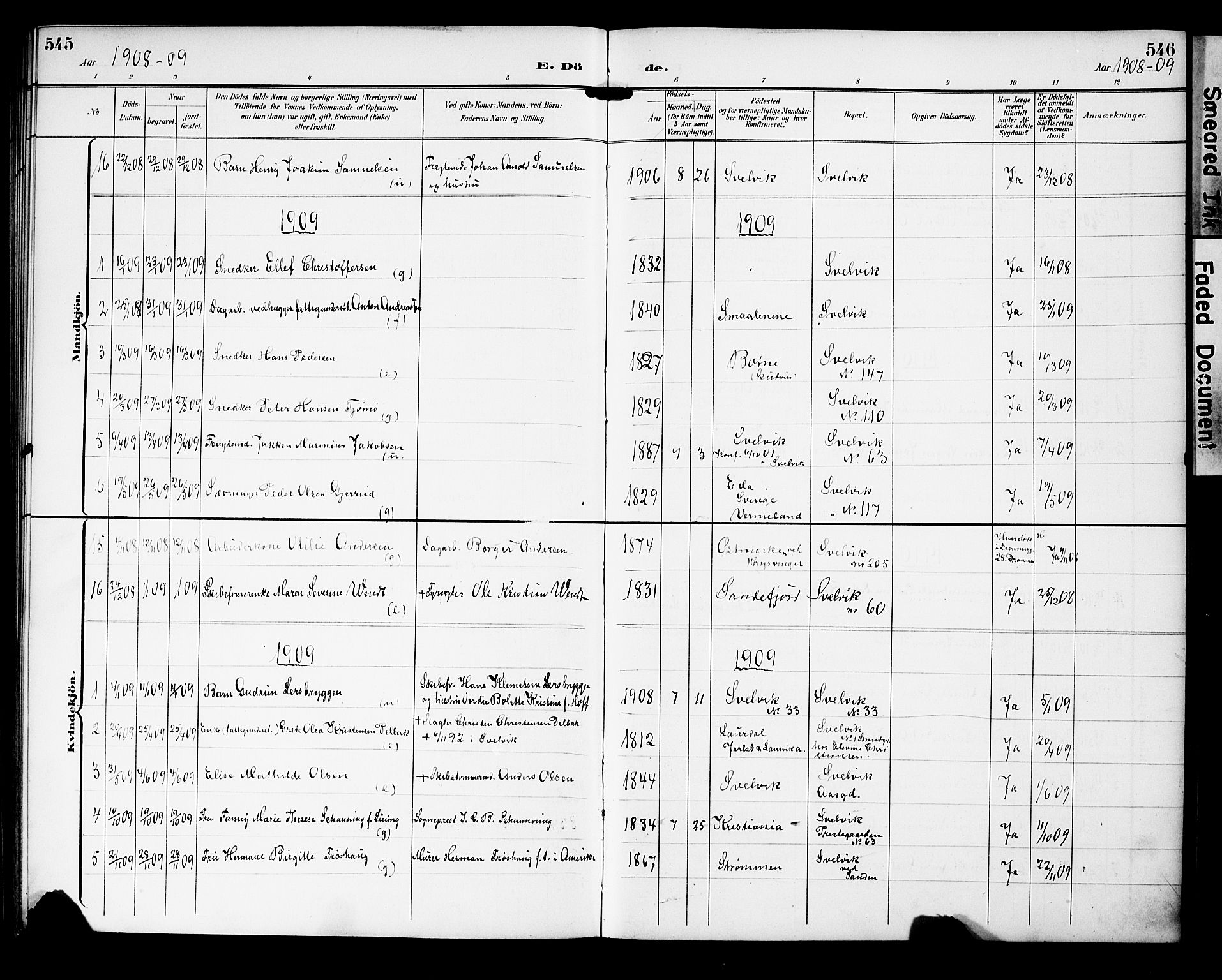 Strømm kirkebøker, AV/SAKO-A-322/G/Gb/L0002: Parish register (copy) no. II 2, 1897-1928, p. 545-546