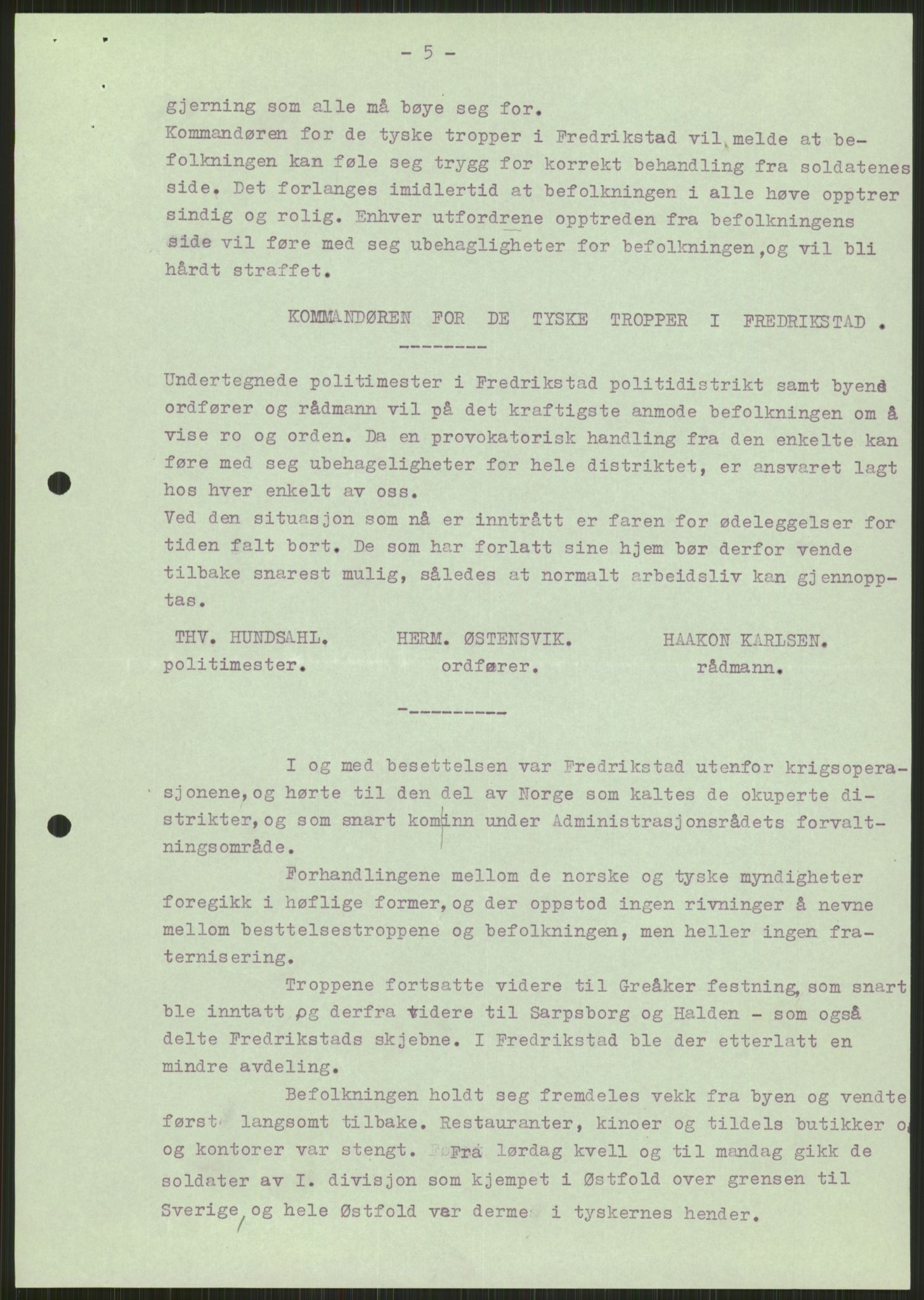 Forsvaret, Forsvarets krigshistoriske avdeling, AV/RA-RAFA-2017/Y/Ya/L0013: II-C-11-31 - Fylkesmenn.  Rapporter om krigsbegivenhetene 1940., 1940, p. 58