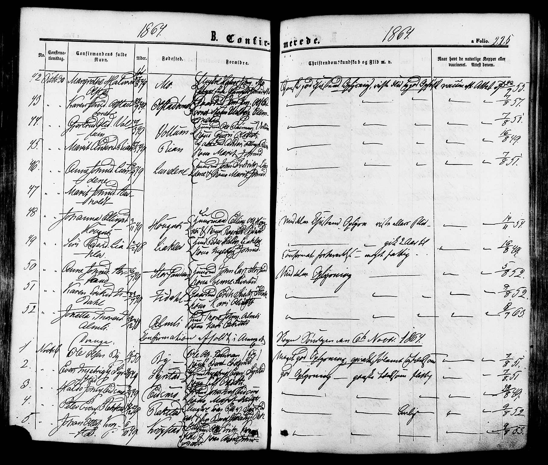 Ministerialprotokoller, klokkerbøker og fødselsregistre - Sør-Trøndelag, AV/SAT-A-1456/665/L0772: Parish register (official) no. 665A07, 1856-1878, p. 225