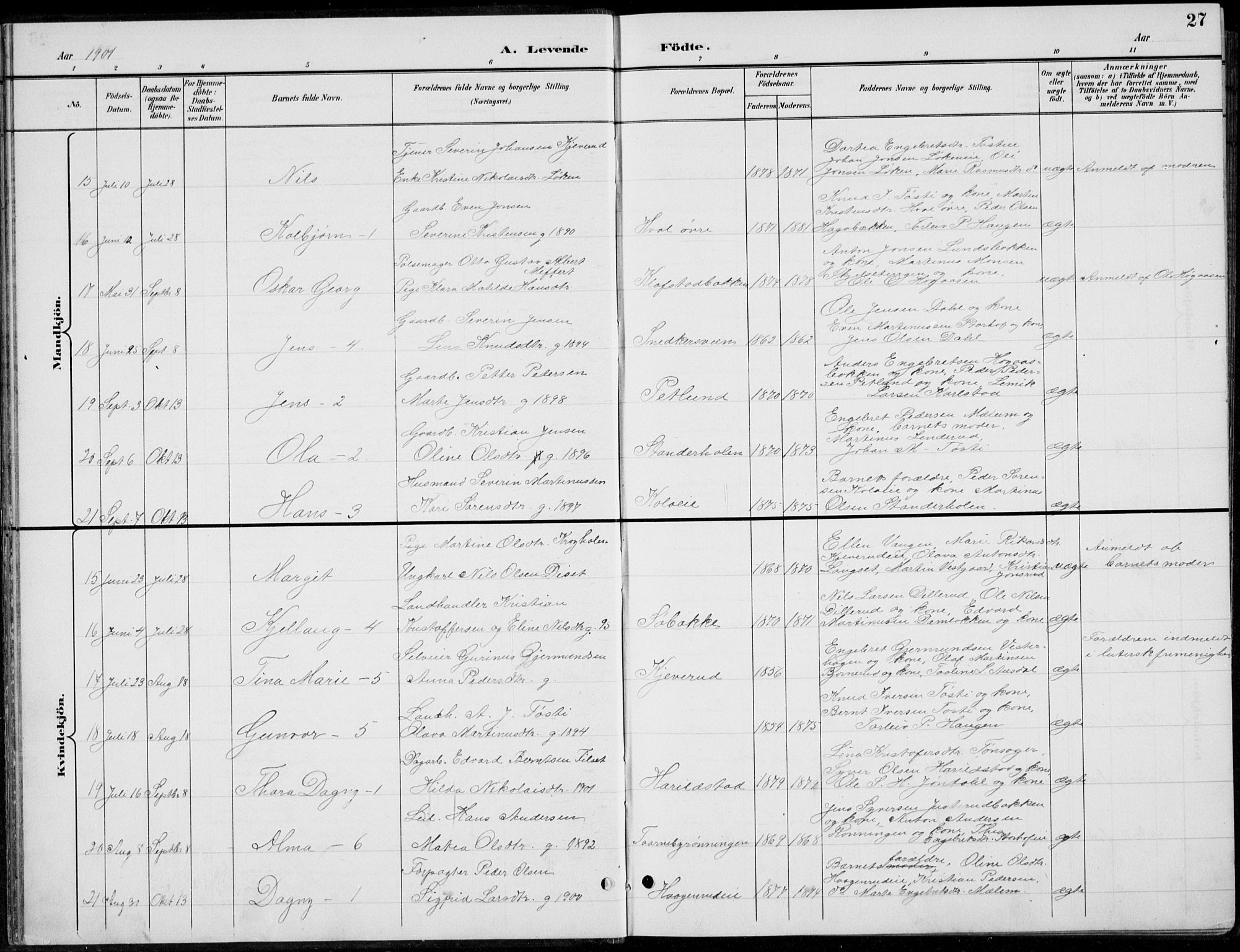 Romedal prestekontor, AV/SAH-PREST-004/L/L0013: Parish register (copy) no. 13, 1896-1937, p. 27