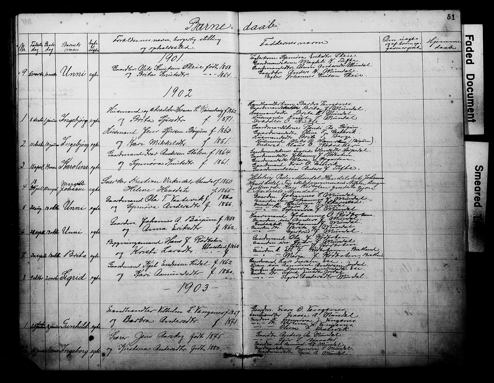 Balestrand sokneprestembete, AV/SAB-A-79601/H/Hab/Habb/L0001a: Parish register (copy) no. B 1a, 1880-1916, p. 51