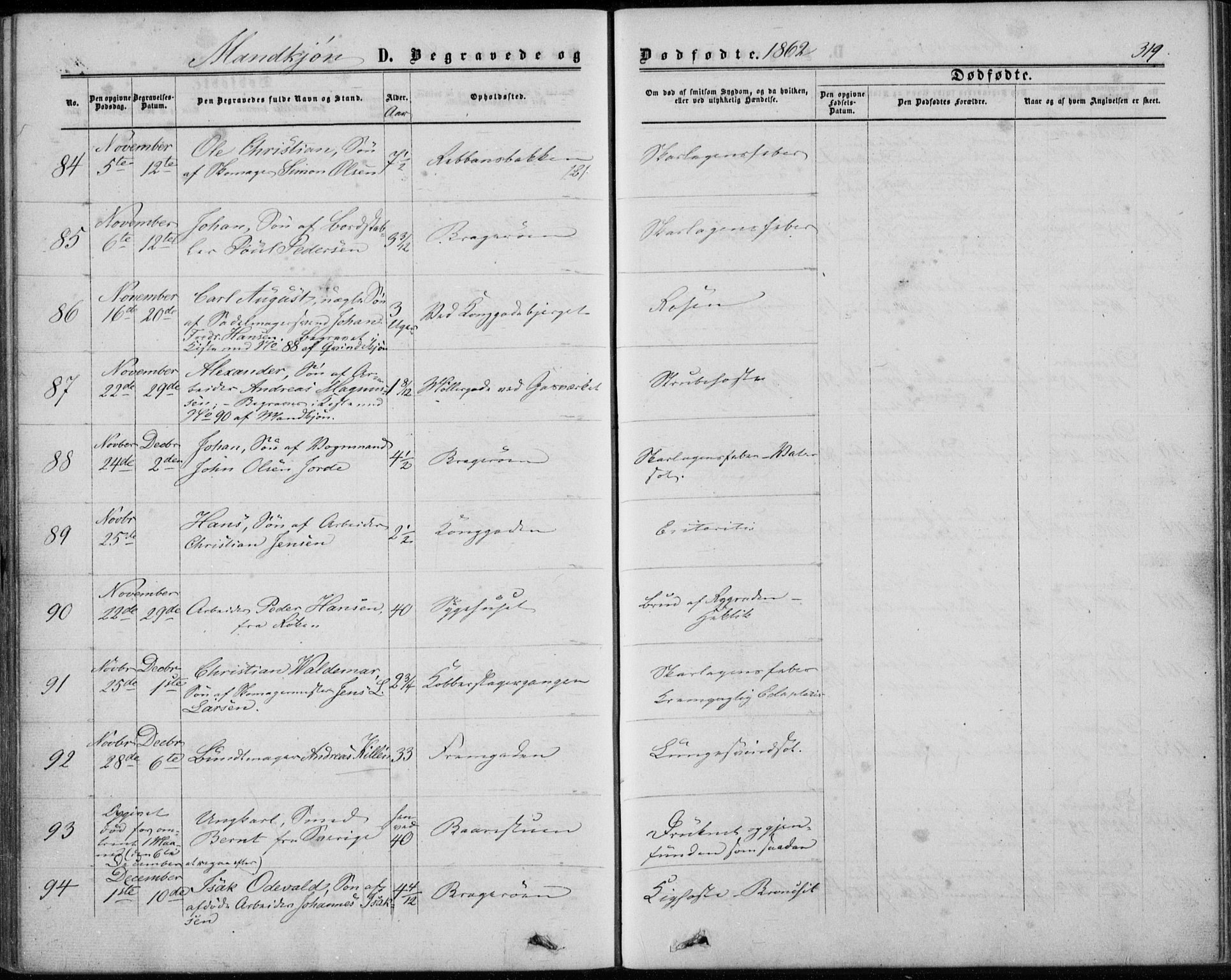 Bragernes kirkebøker, AV/SAKO-A-6/F/Fb/L0003: Parish register (official) no. II 3, 1860-1868, p. 319