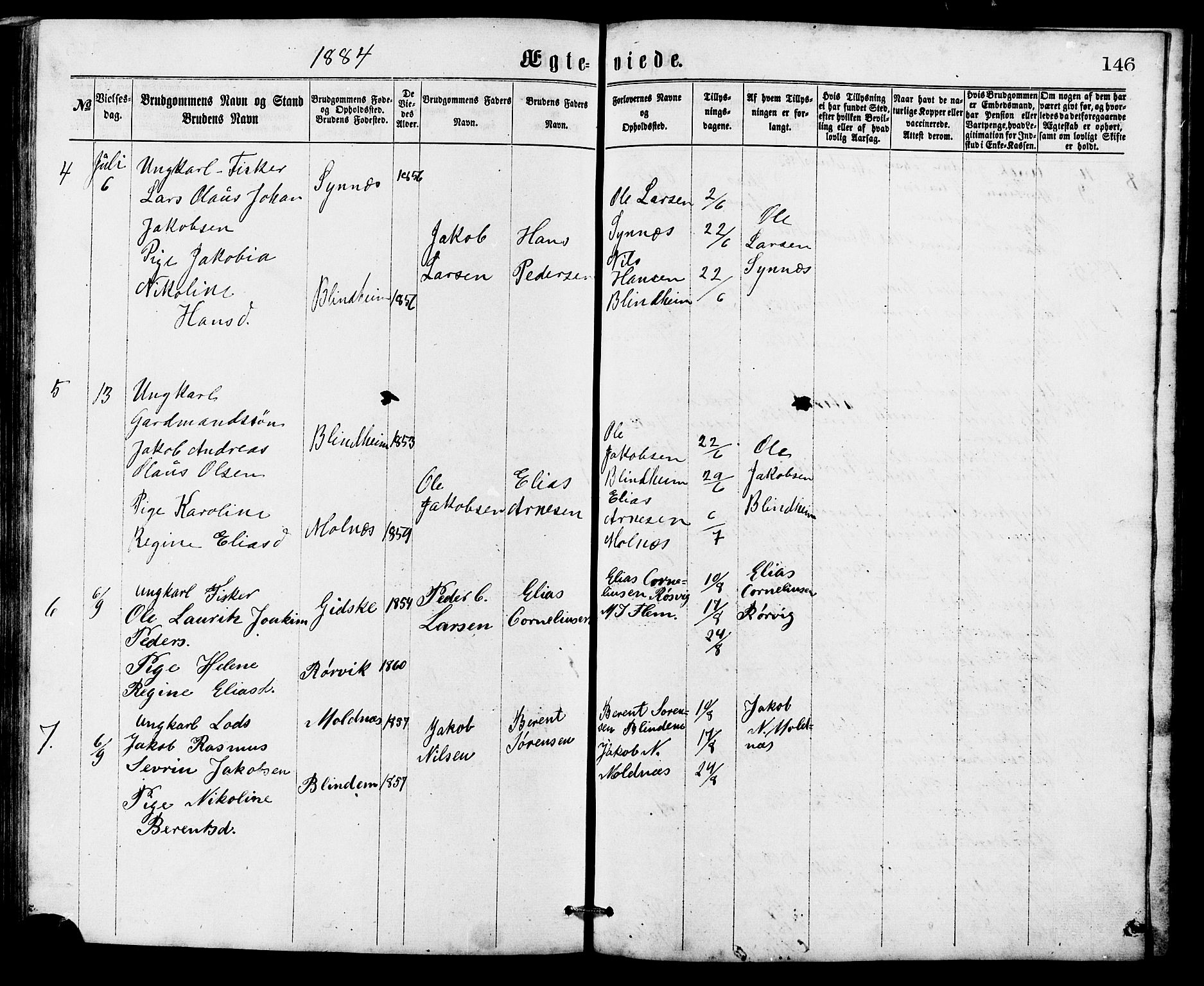 Ministerialprotokoller, klokkerbøker og fødselsregistre - Møre og Romsdal, AV/SAT-A-1454/537/L0521: Parish register (copy) no. 537C02, 1869-1888, p. 146