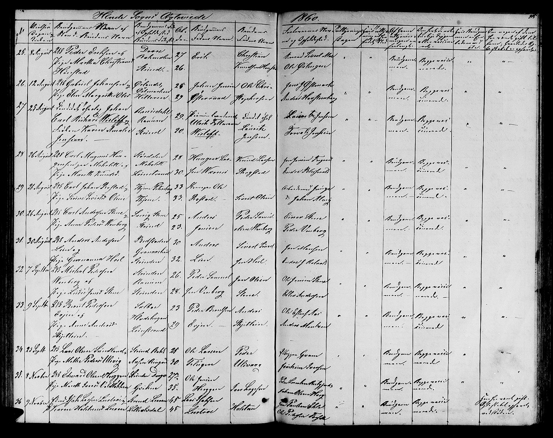 Ministerialprotokoller, klokkerbøker og fødselsregistre - Sør-Trøndelag, SAT/A-1456/606/L0311: Parish register (copy) no. 606C07, 1860-1877, p. 215