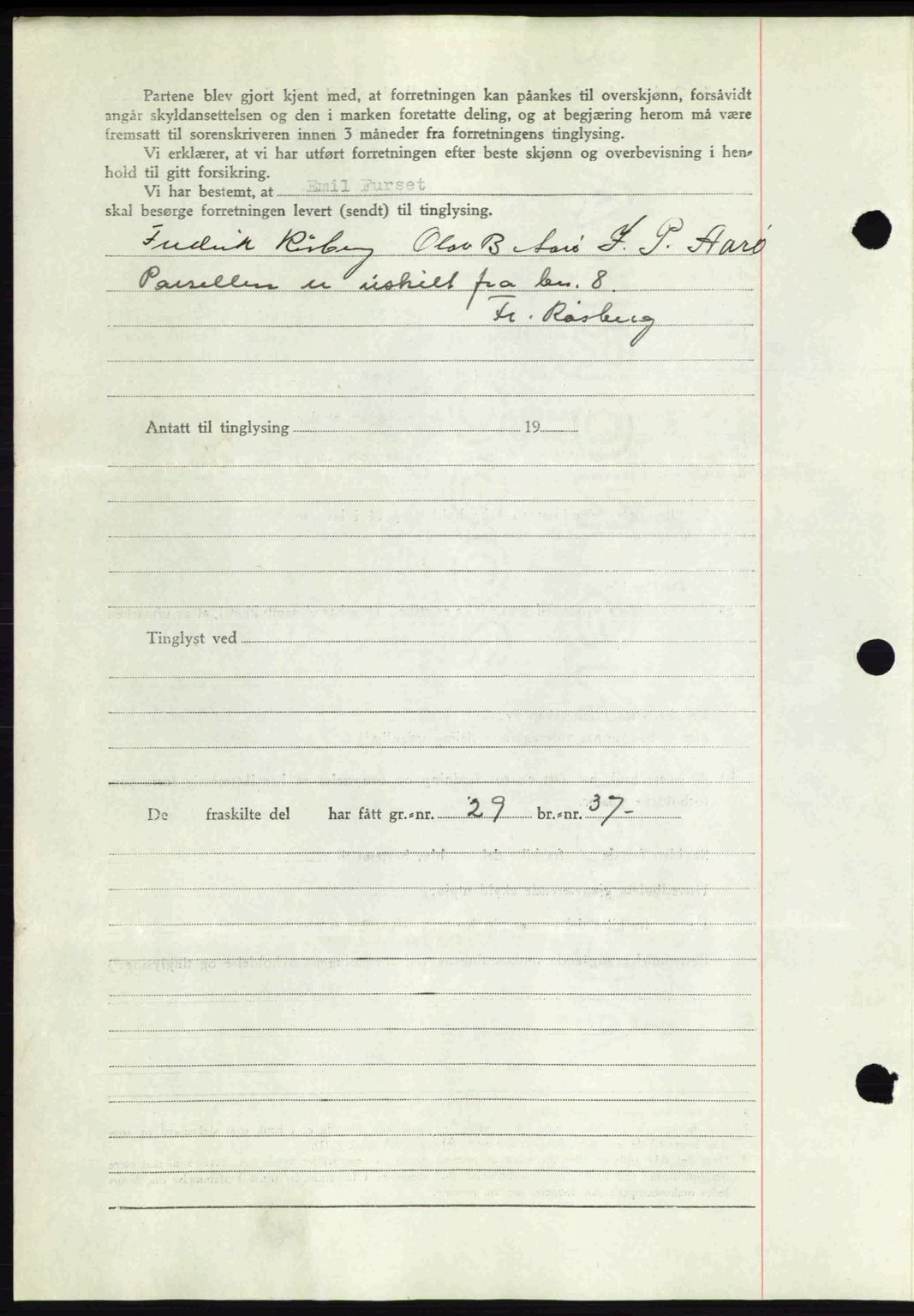 Romsdal sorenskriveri, AV/SAT-A-4149/1/2/2C: Mortgage book no. A12, 1942-1942, Diary no: : 1308/1942