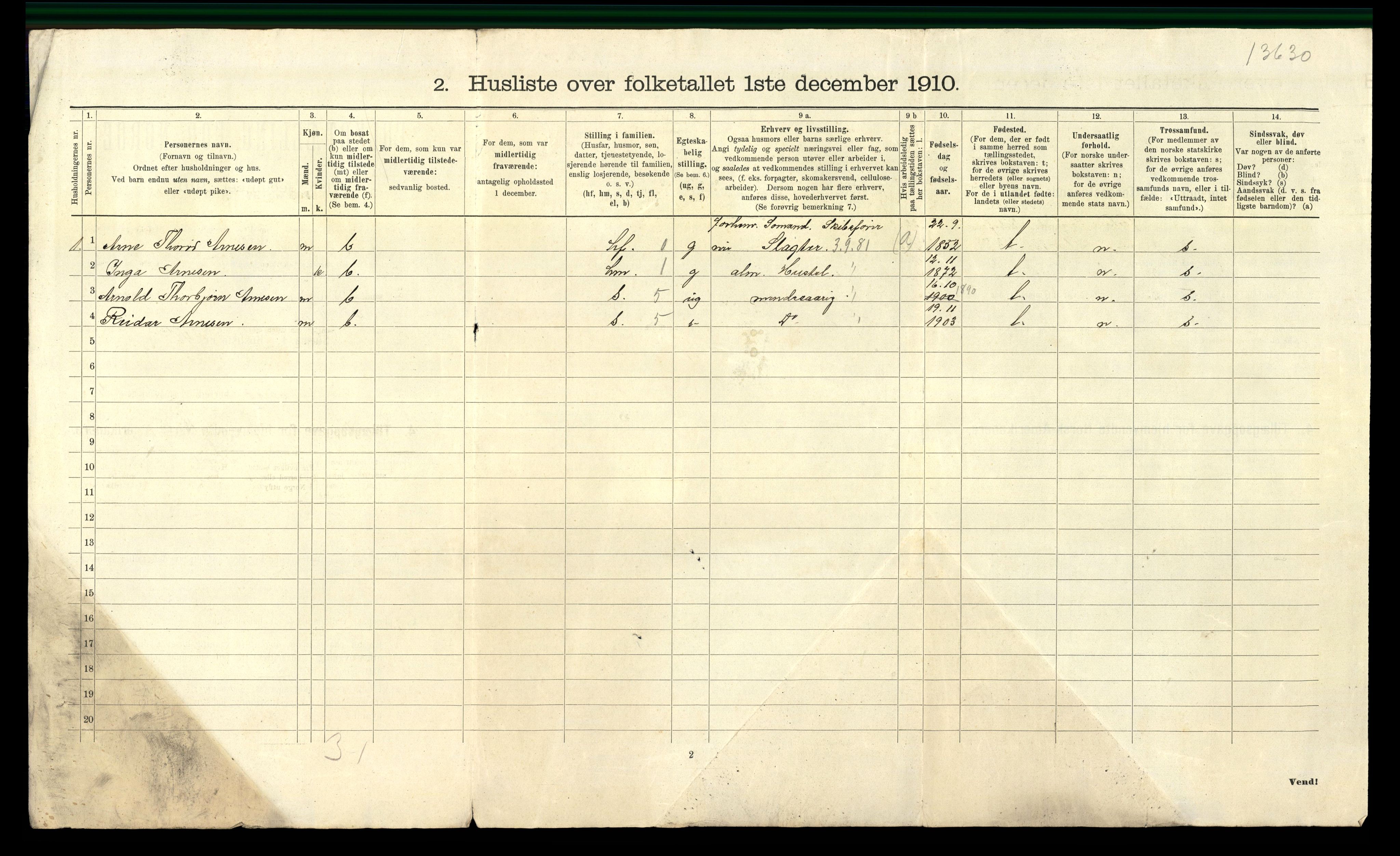 RA, 1910 census for Nøtterøy, 1910, p. 1613