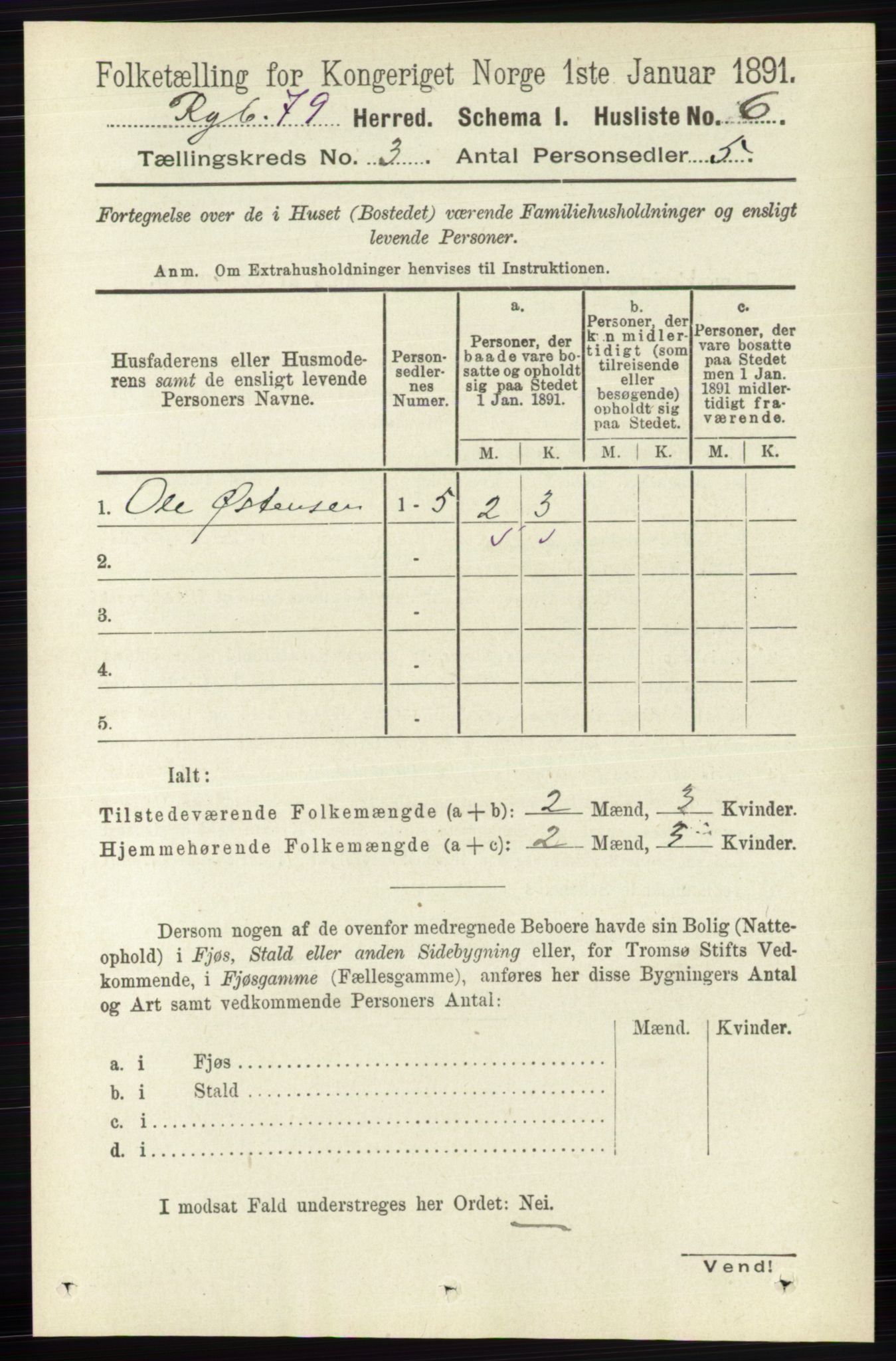 RA, 1891 census for 0520 Ringebu, 1891, p. 632