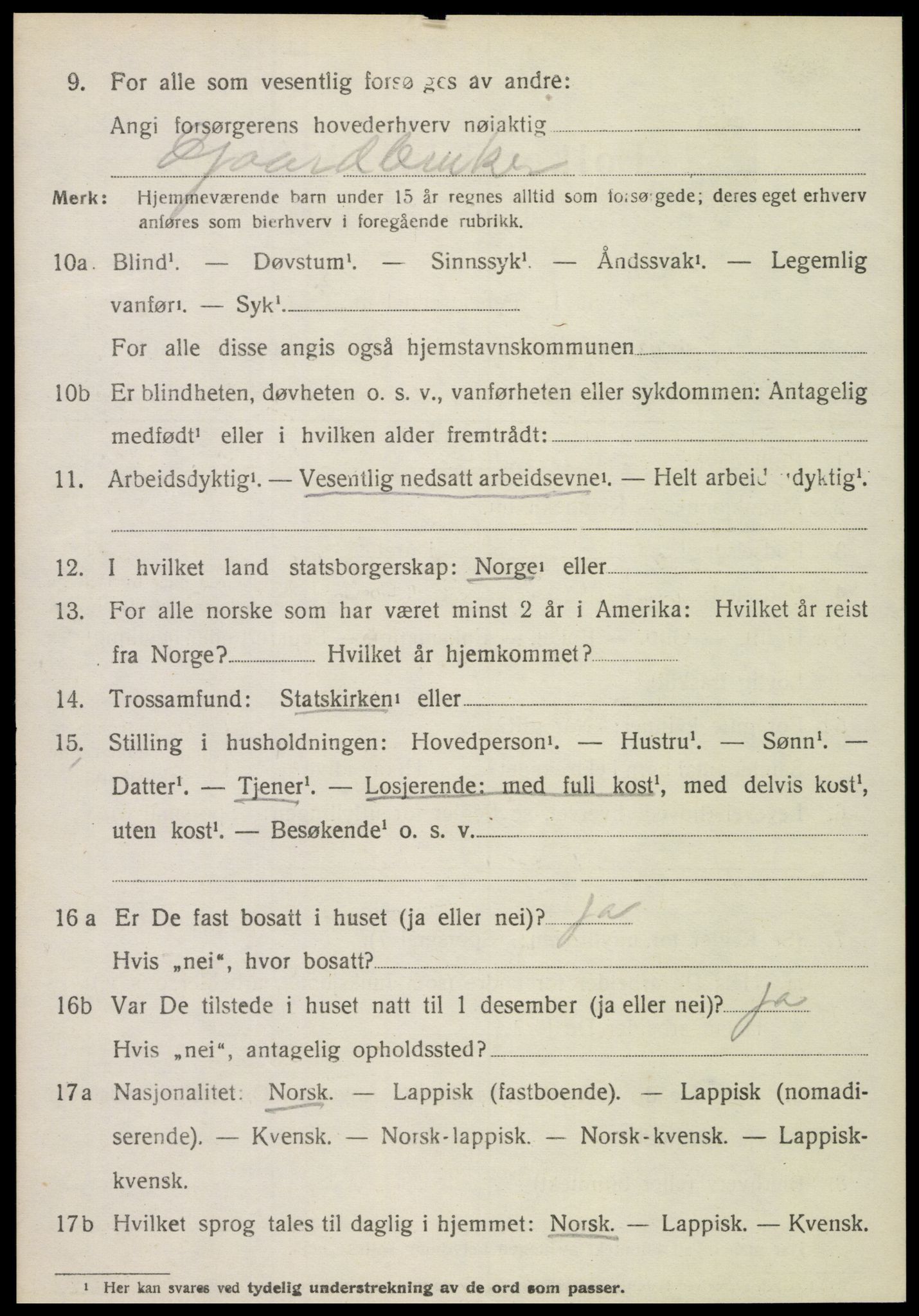 SAT, 1920 census for Kolvereid, 1920, p. 1556