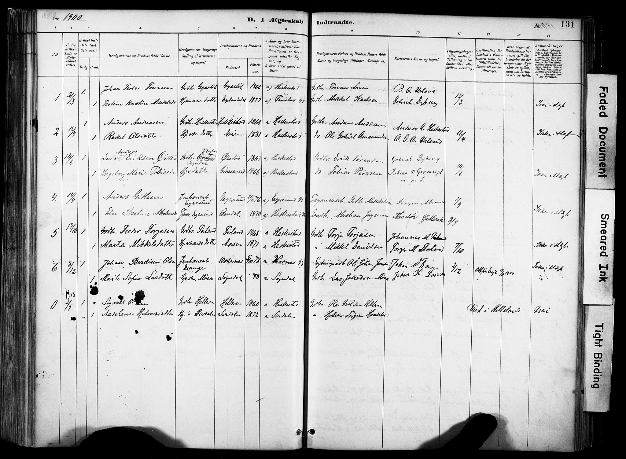 Lund sokneprestkontor, AV/SAST-A-101809/S06/L0012: Parish register (official) no. A 11, 1887-1921, p. 131