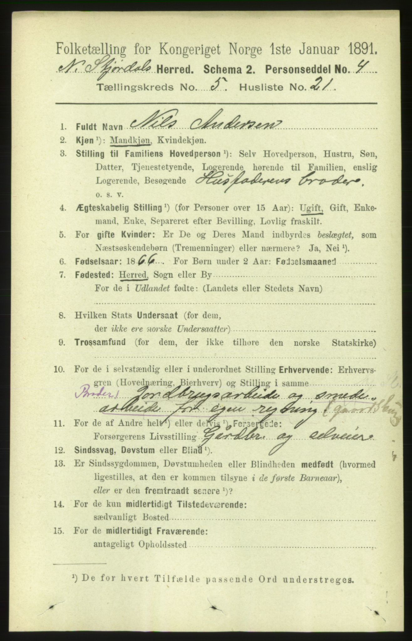 RA, 1891 census for 1714 Nedre Stjørdal, 1891, p. 2141