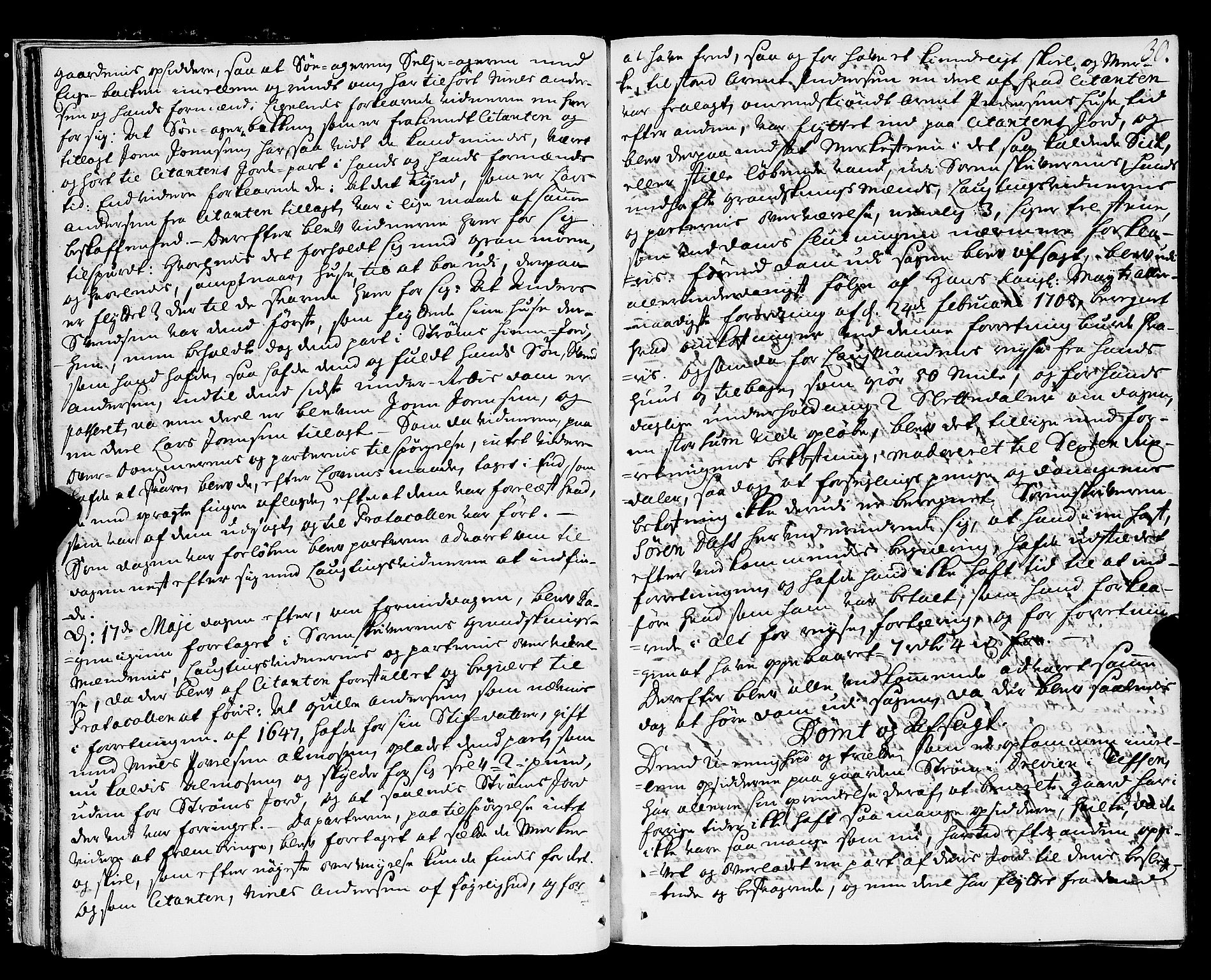 Nordland og Finnmarks lagstol, AV/SAT-A-5608/X/L0006: Justisprotokoll, 1730-1740, p. 29b-30a