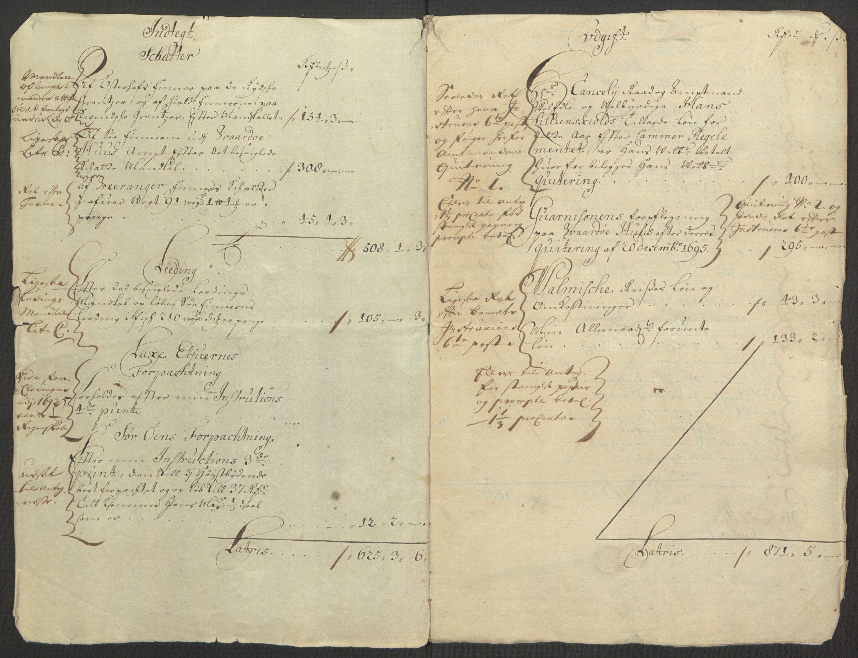 Rentekammeret inntil 1814, Reviderte regnskaper, Fogderegnskap, AV/RA-EA-4092/R69/L4851: Fogderegnskap Finnmark/Vardøhus, 1691-1700, p. 230