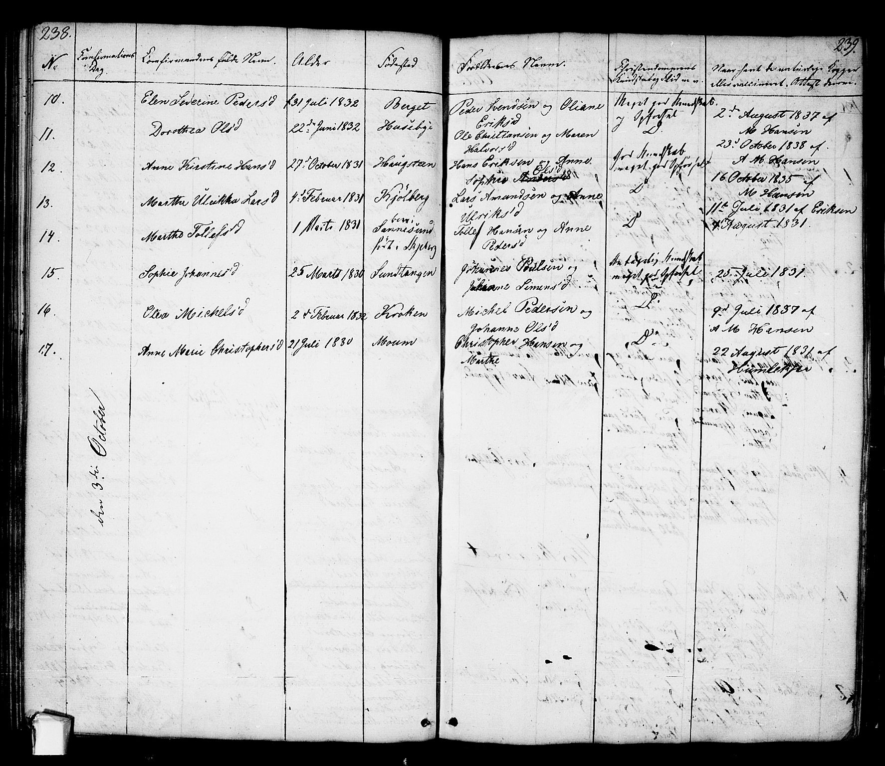 Borge prestekontor Kirkebøker, AV/SAO-A-10903/F/Fa/L0004: Parish register (official) no. I 4, 1836-1848, p. 238-239