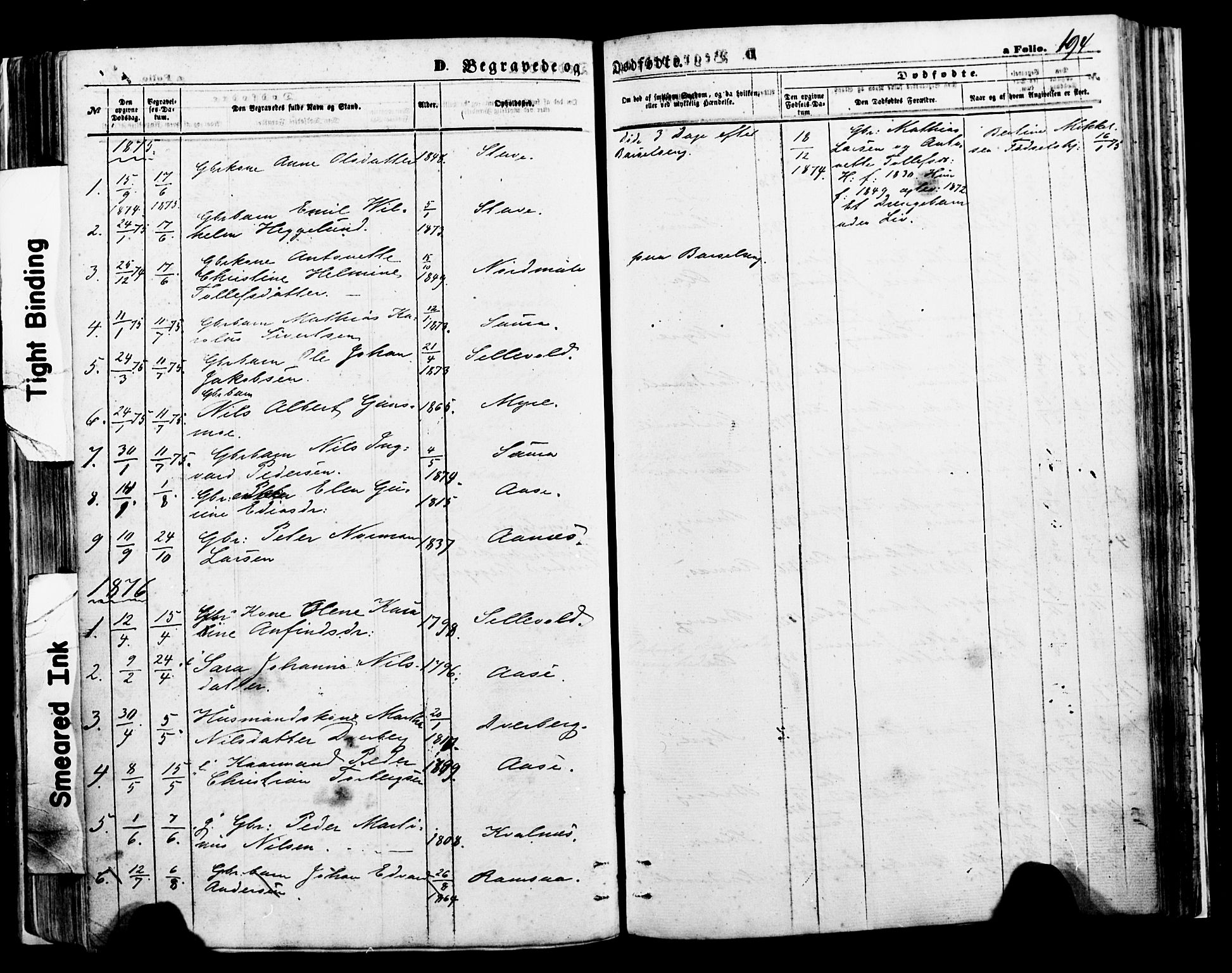 Ministerialprotokoller, klokkerbøker og fødselsregistre - Nordland, AV/SAT-A-1459/897/L1397: Parish register (official) no. 897A05 /1, 1867-1880, p. 194