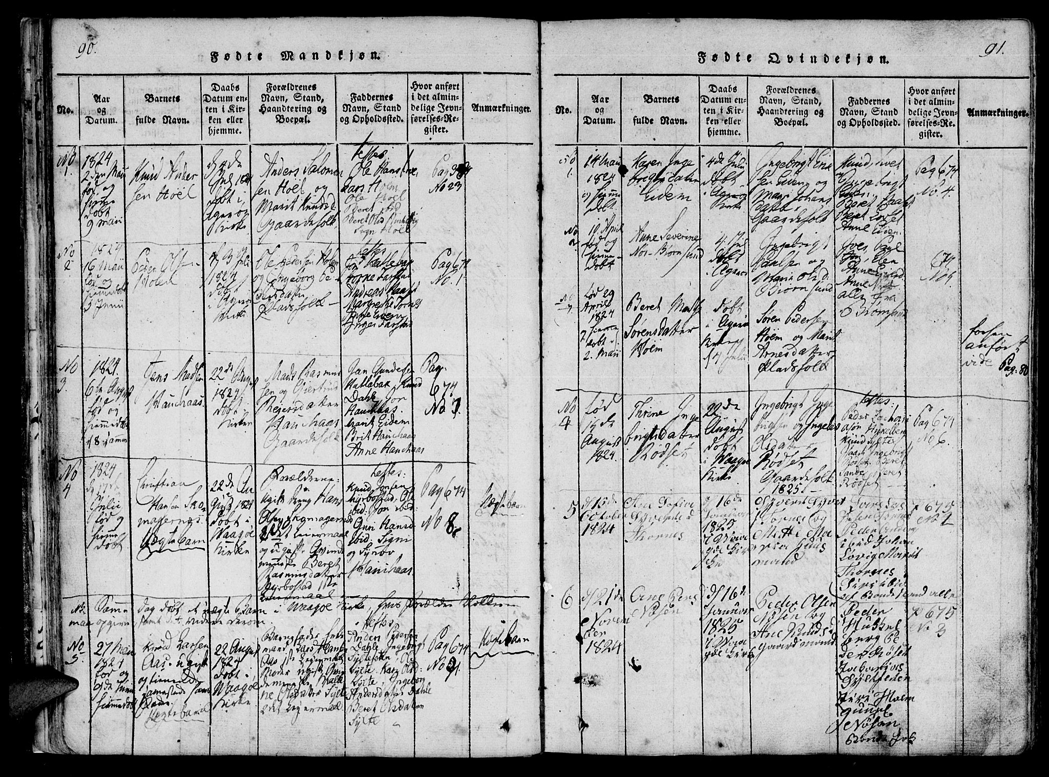 Ministerialprotokoller, klokkerbøker og fødselsregistre - Møre og Romsdal, SAT/A-1454/565/L0747: Parish register (official) no. 565A01, 1817-1844, p. 90-91