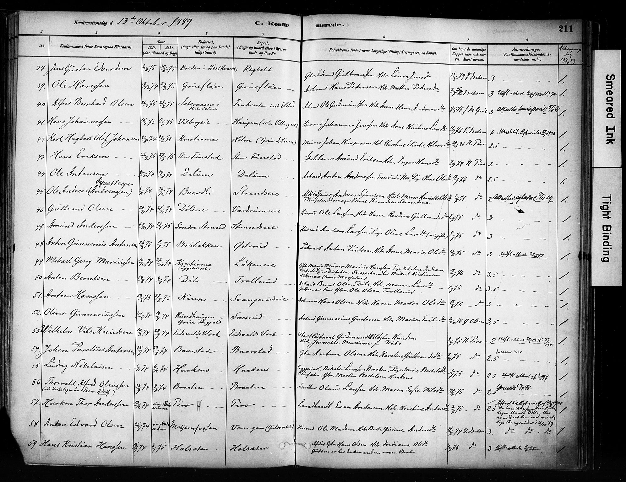 Eidsvoll prestekontor Kirkebøker, AV/SAO-A-10888/F/Fa/L0002: Parish register (official) no. I 2, 1882-1895, p. 211