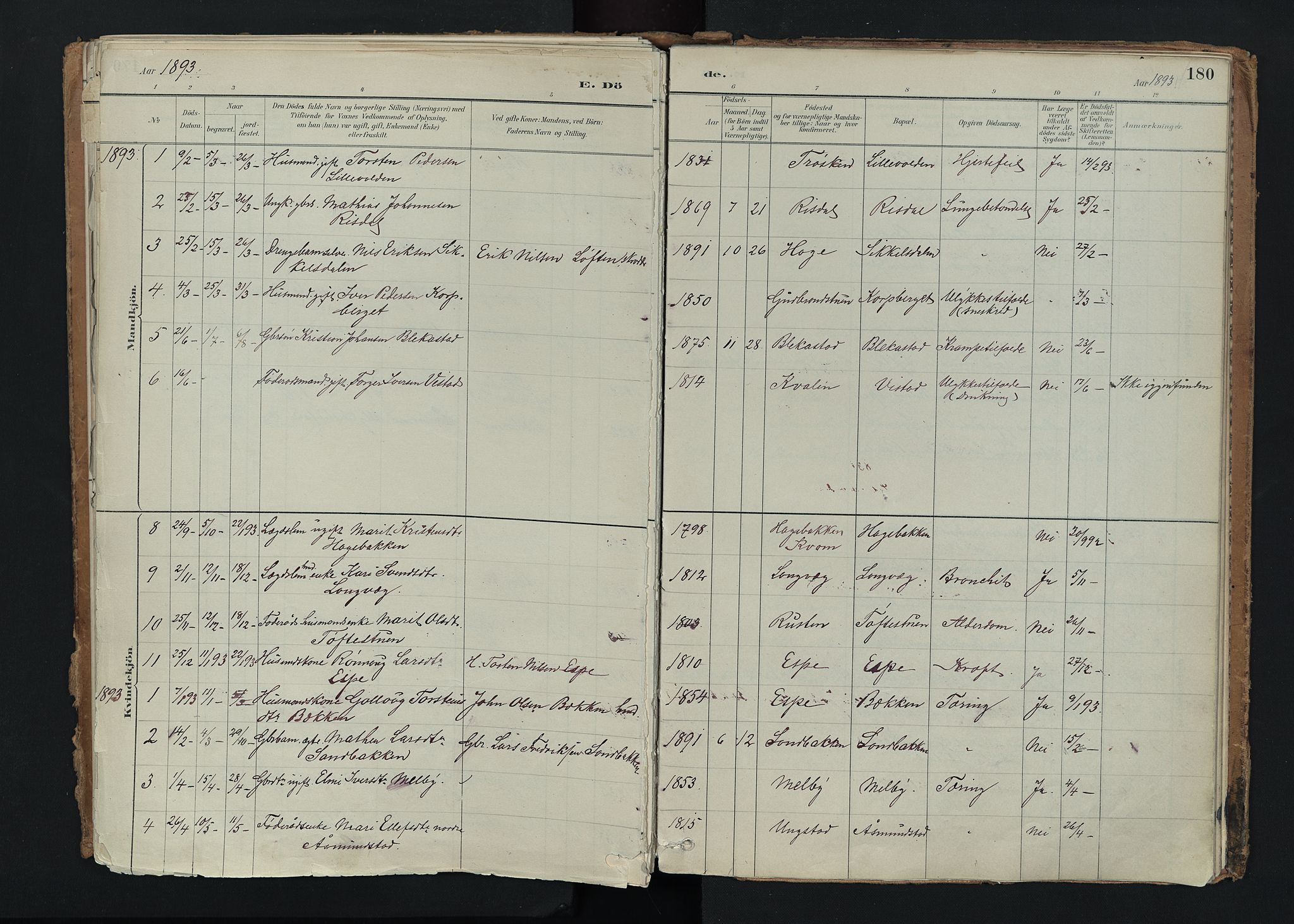Nord-Fron prestekontor, SAH/PREST-080/H/Ha/Haa/L0005: Parish register (official) no. 5, 1884-1914, p. 180