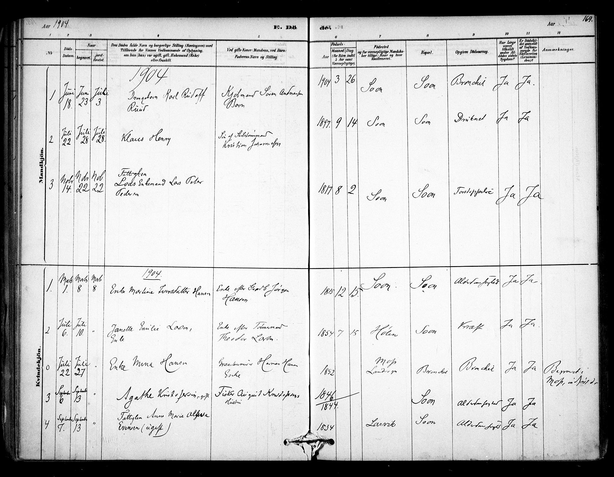 Vestby prestekontor Kirkebøker, SAO/A-10893/F/Fc/L0001: Parish register (official) no. III 1, 1878-1906, p. 169