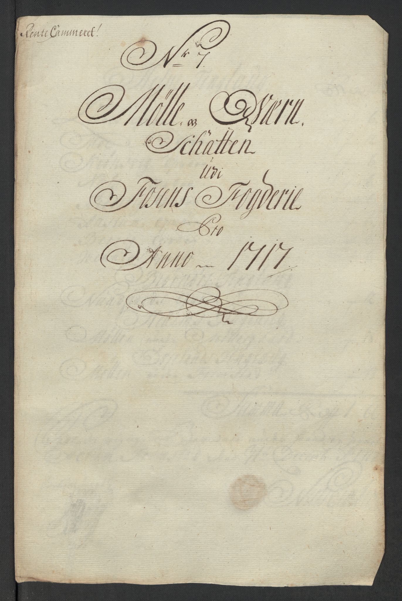 Rentekammeret inntil 1814, Reviderte regnskaper, Fogderegnskap, RA/EA-4092/R57/L3865: Fogderegnskap Fosen, 1717, p. 99