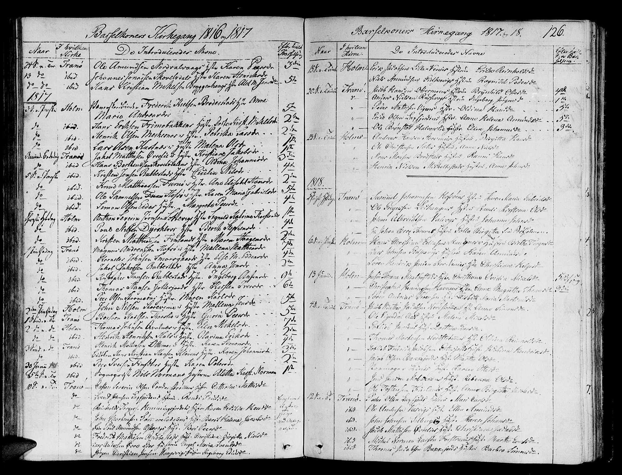 Tranøy sokneprestkontor, SATØ/S-1313/I/Ia/Iaa/L0003kirke: Parish register (official) no. 3, 1807-1820, p. 126