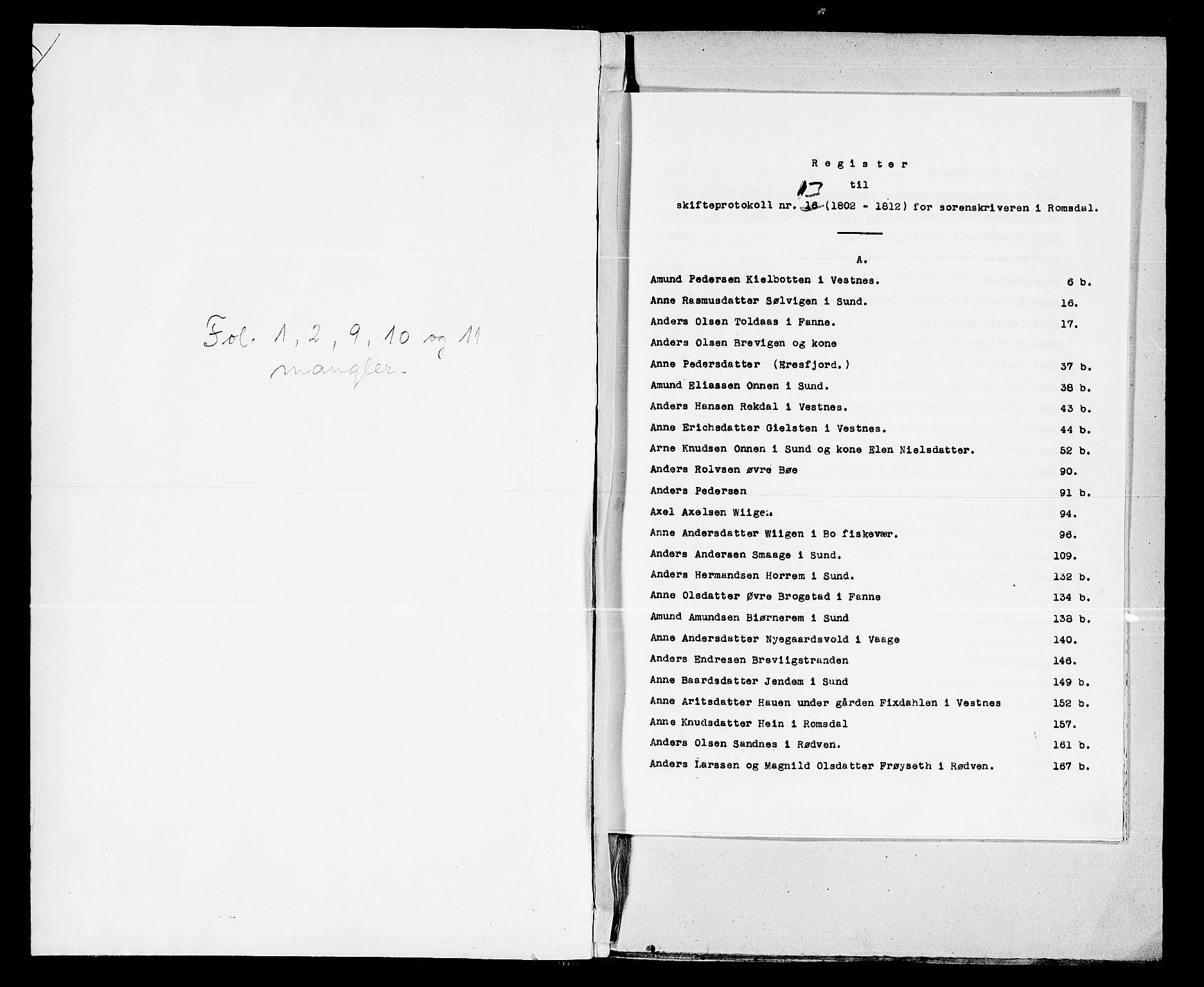 Romsdal sorenskriveri, SAT/A-4149/1/3/3A/L0013: Skifteprotokoll, 1802-1812