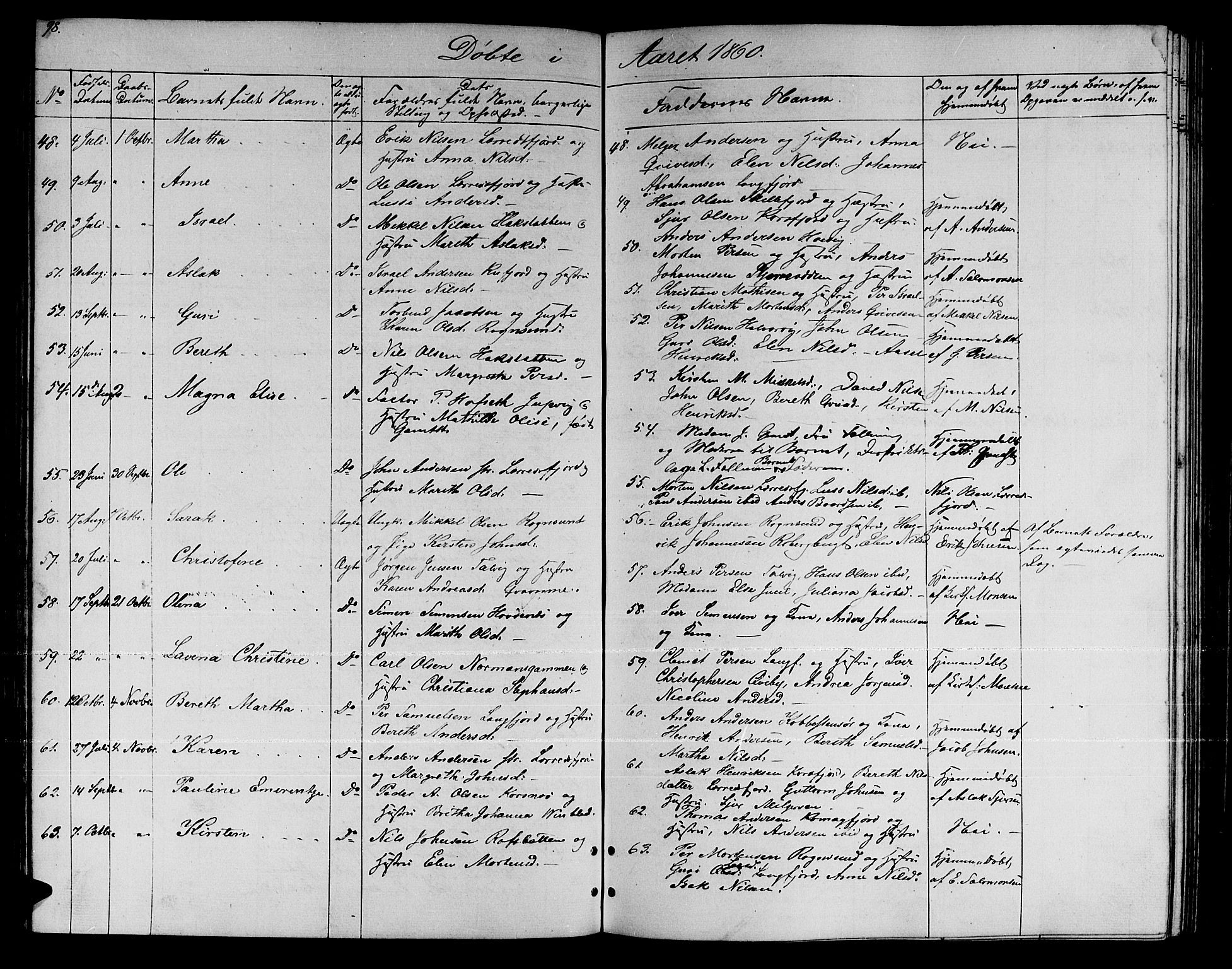 Talvik sokneprestkontor, AV/SATØ-S-1337/H/Hb/L0001klokker: Parish register (copy) no. 1, 1847-1863, p. 98