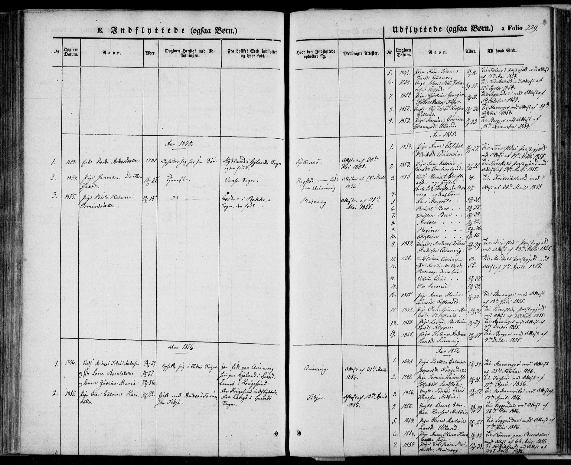 Flekkefjord sokneprestkontor, AV/SAK-1111-0012/F/Fa/Fab/L0004: Parish register (official) no. A 4, 1850-1875, p. 229