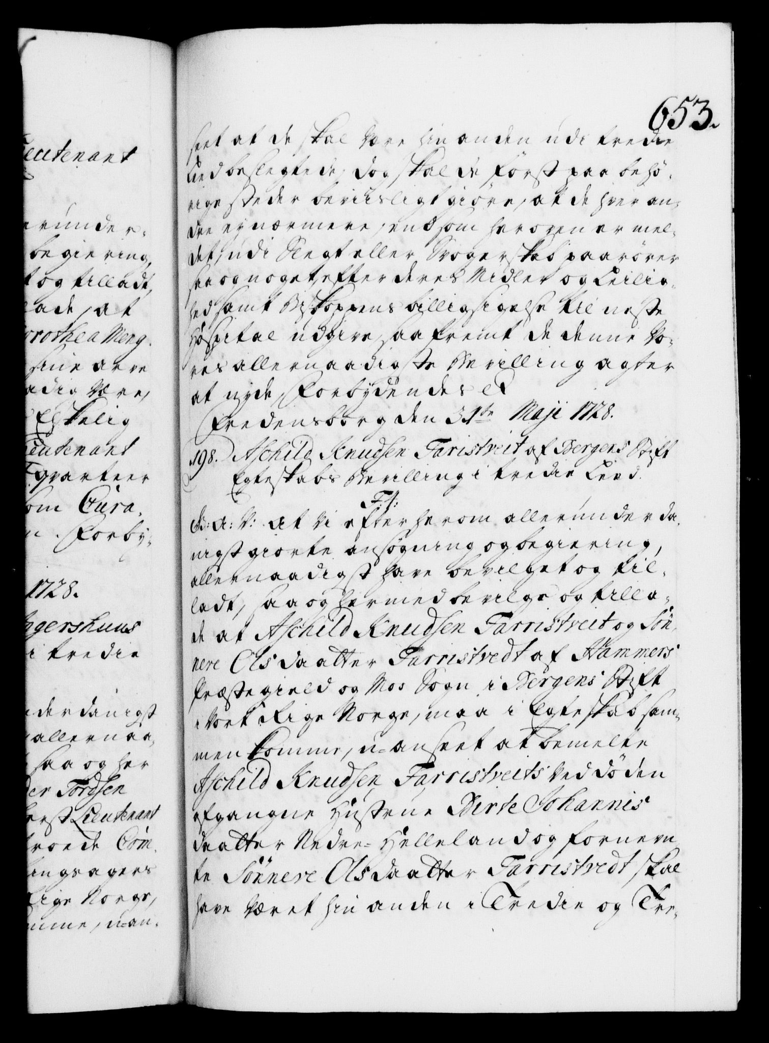 Danske Kanselli 1572-1799, AV/RA-EA-3023/F/Fc/Fca/Fcaa/L0025: Norske registre, 1726-1728, p. 653a