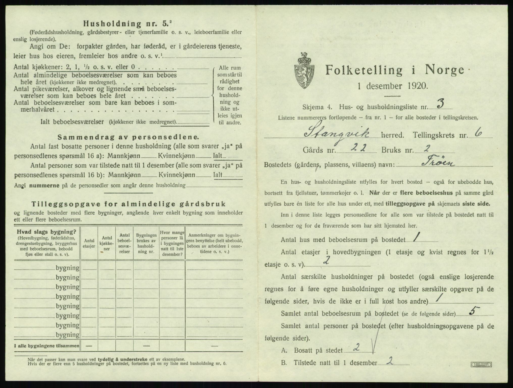 SAT, 1920 census for Stangvik, 1920, p. 562