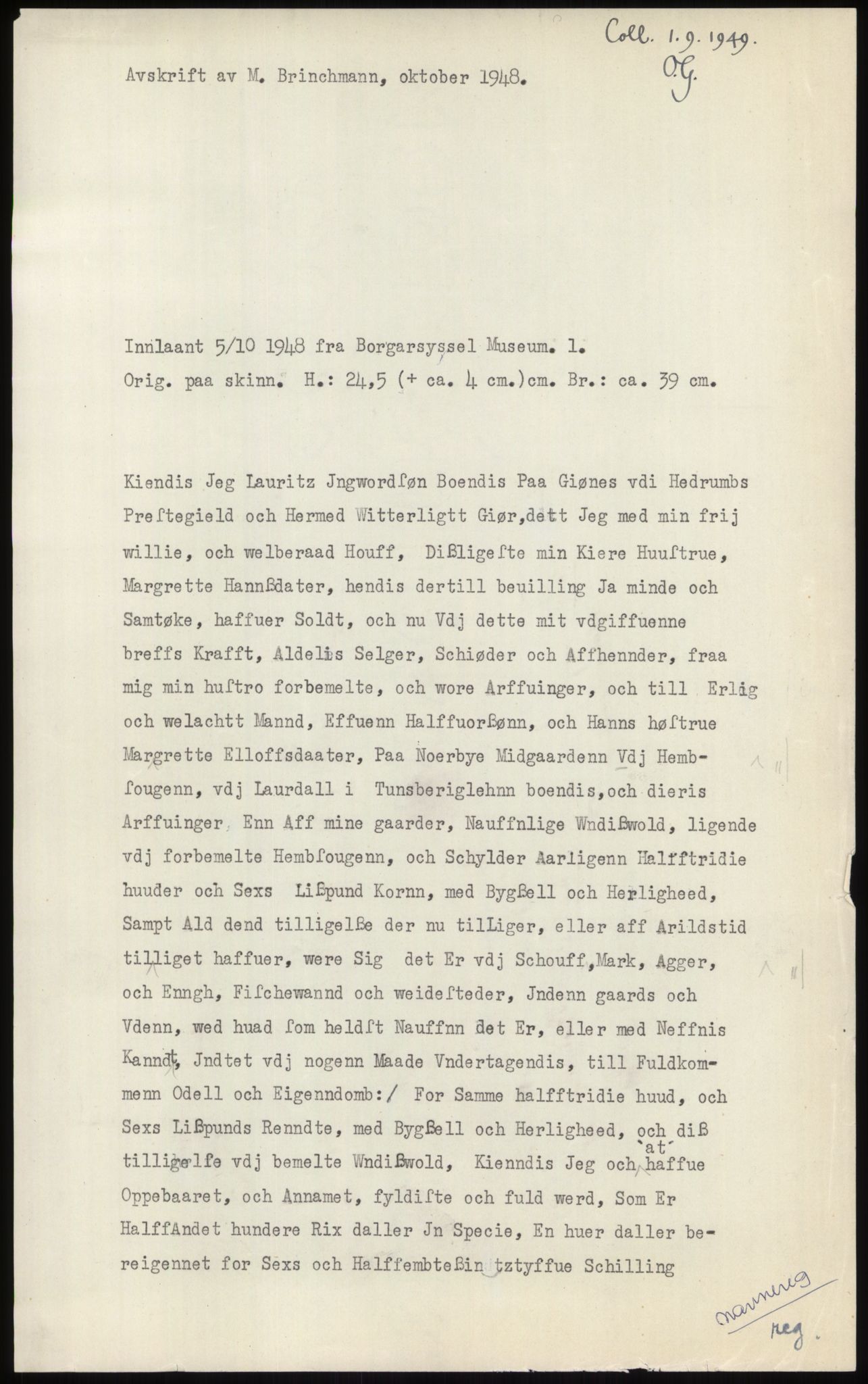 Samlinger til kildeutgivelse, Diplomavskriftsamlingen, RA/EA-4053/H/Ha, p. 28