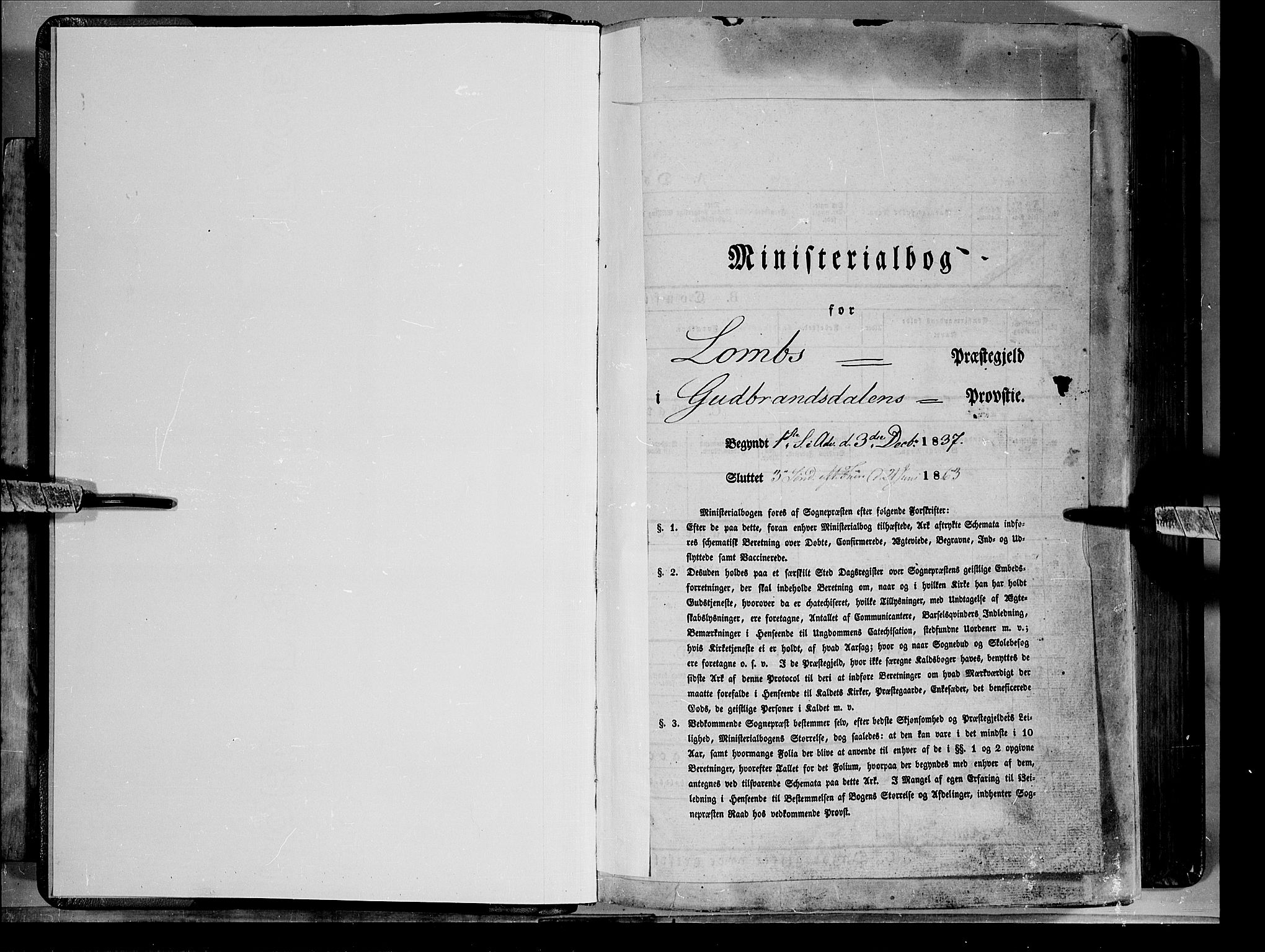 Lom prestekontor, SAH/PREST-070/K/L0006: Parish register (official) no. 6A, 1837-1863