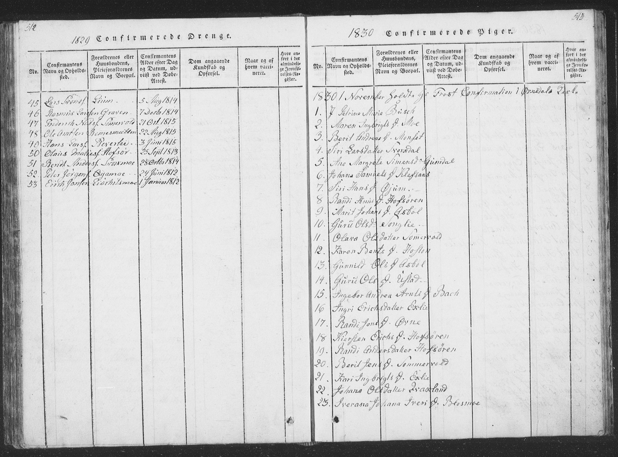 Ministerialprotokoller, klokkerbøker og fødselsregistre - Sør-Trøndelag, AV/SAT-A-1456/668/L0816: Parish register (copy) no. 668C05, 1816-1893, p. 512-513