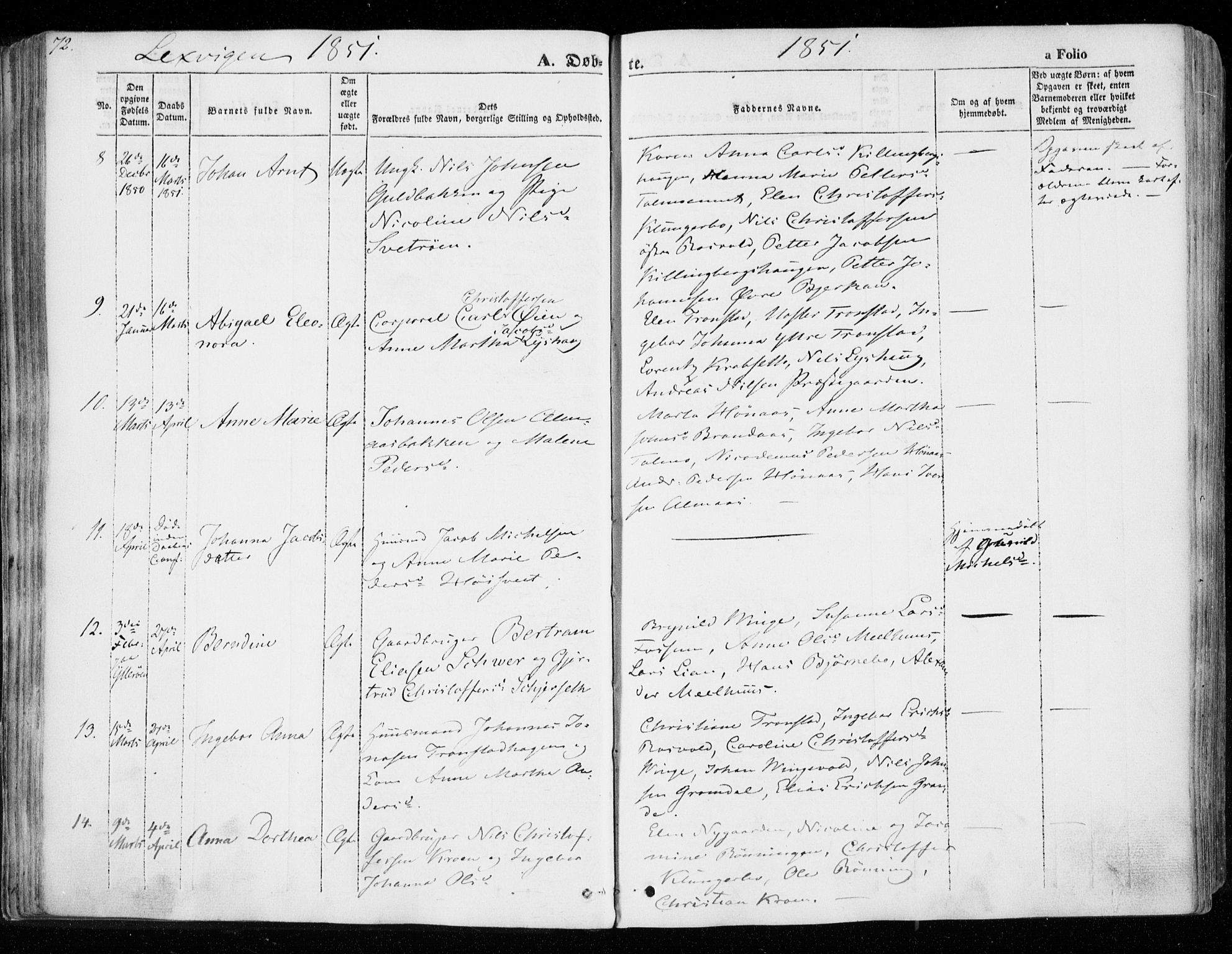 Ministerialprotokoller, klokkerbøker og fødselsregistre - Nord-Trøndelag, SAT/A-1458/701/L0007: Parish register (official) no. 701A07 /1, 1842-1854, p. 72