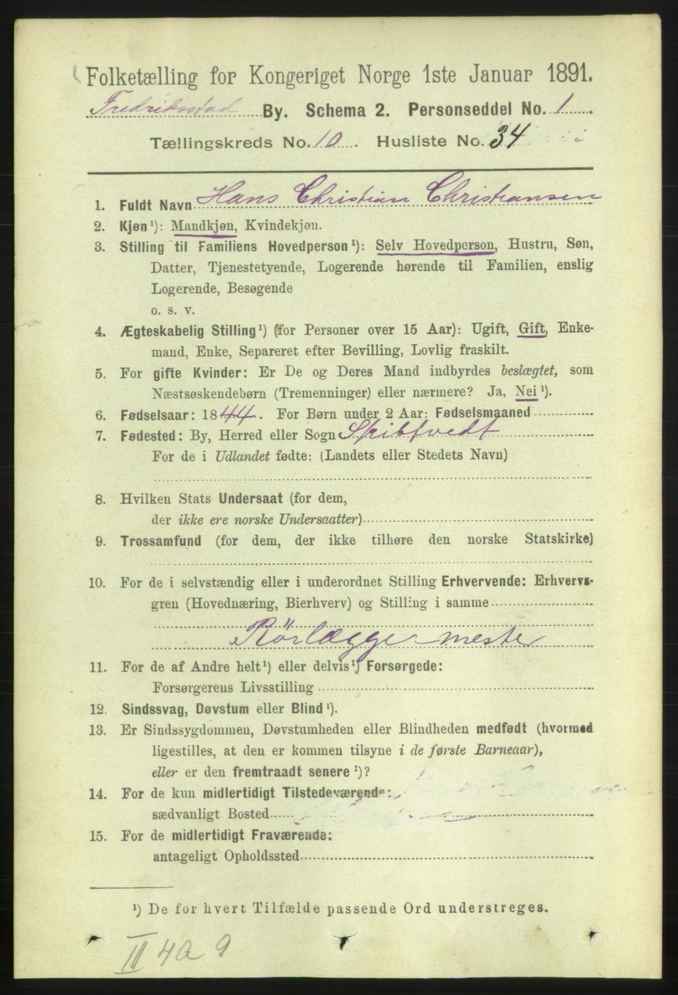 RA, 1891 census for 0103 Fredrikstad, 1891, p. 11826