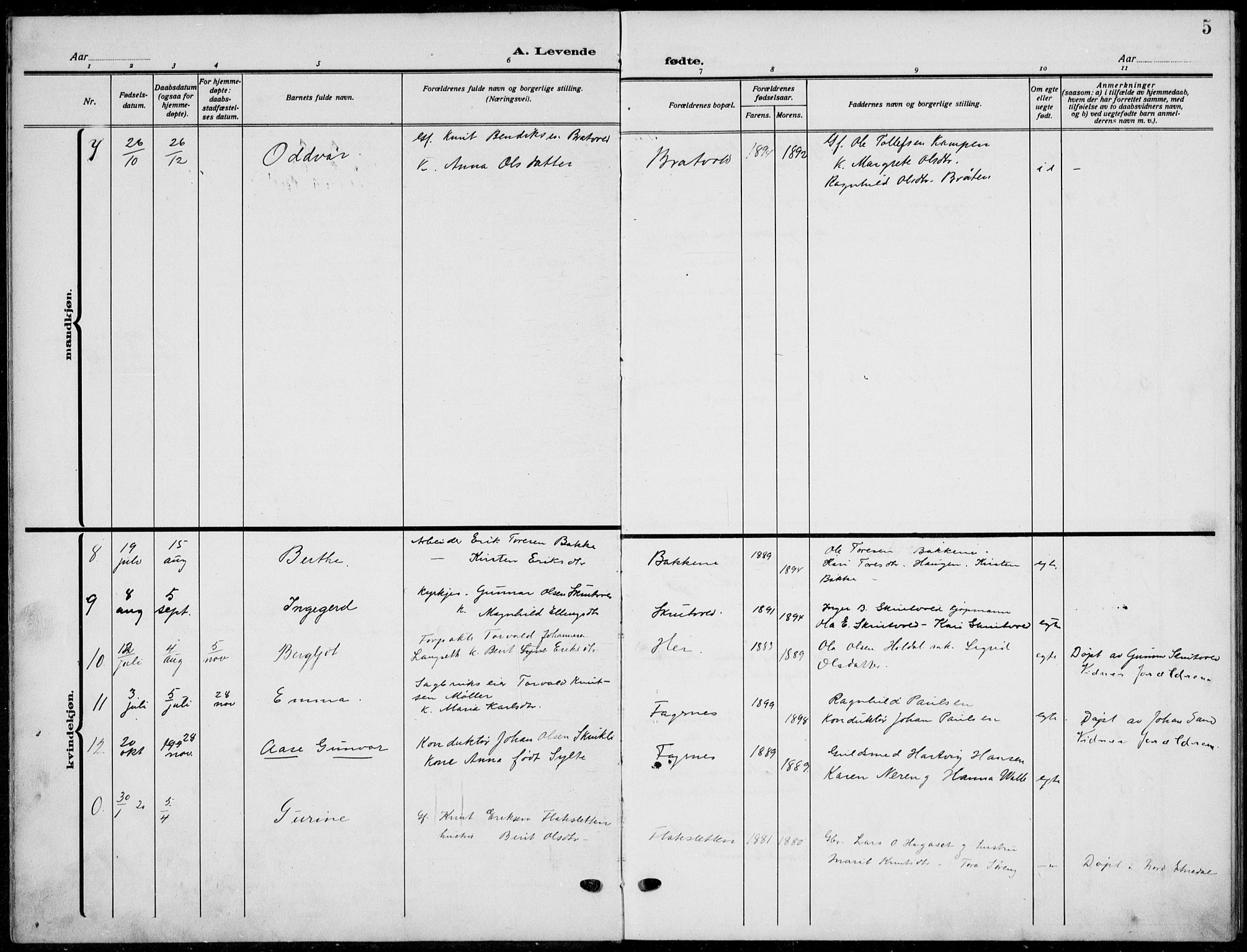 Nord-Aurdal prestekontor, AV/SAH-PREST-132/H/Ha/Hab/L0015: Parish register (copy) no. 15, 1918-1935, p. 5