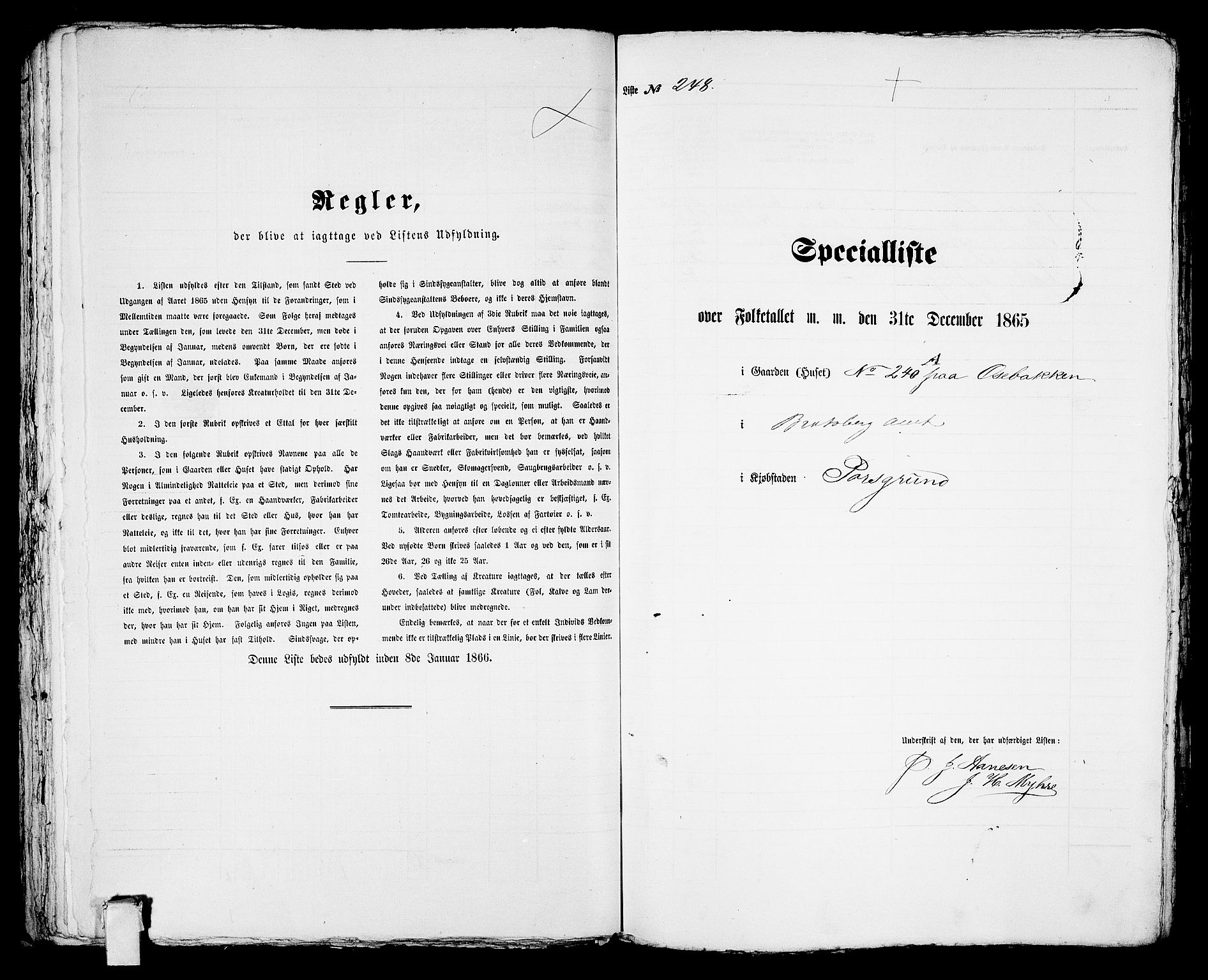 RA, 1865 census for Porsgrunn, 1865, p. 508