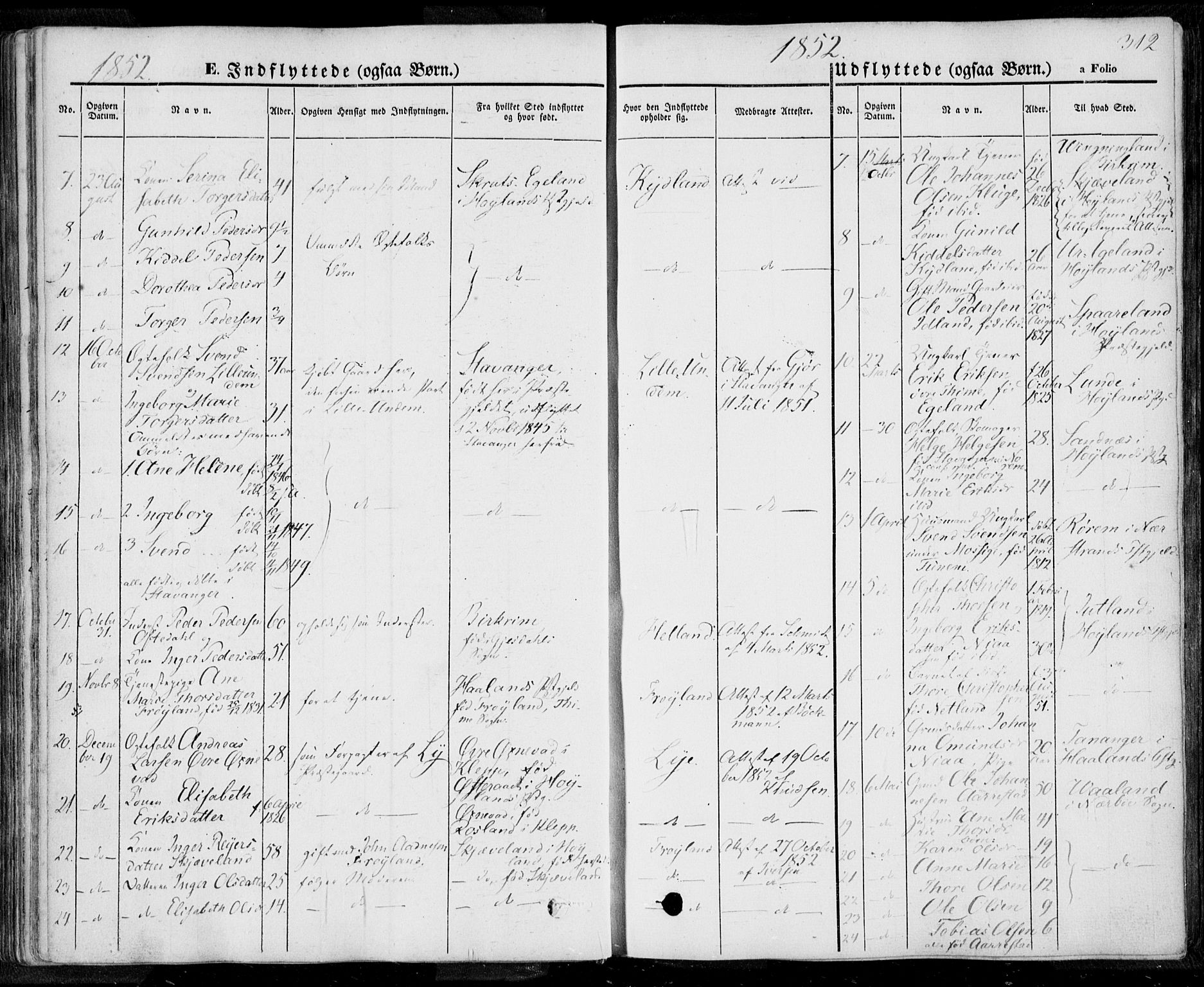 Lye sokneprestkontor, SAST/A-101794/001/30BA/L0006: Parish register (official) no. A 5.2, 1842-1855, p. 312