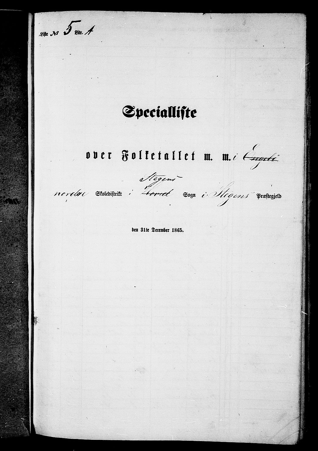 RA, 1865 census for Steigen, 1865, p. 59