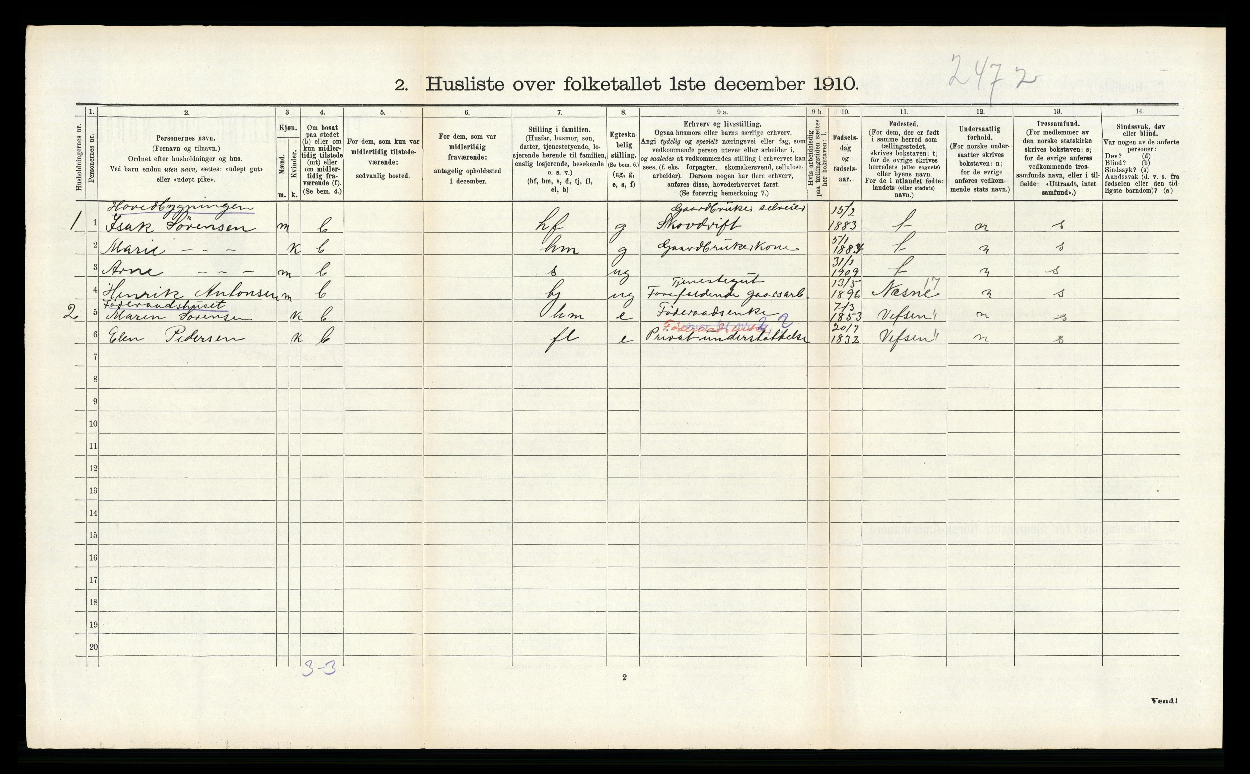 RA, 1910 census for Hemnes, 1910, p. 963