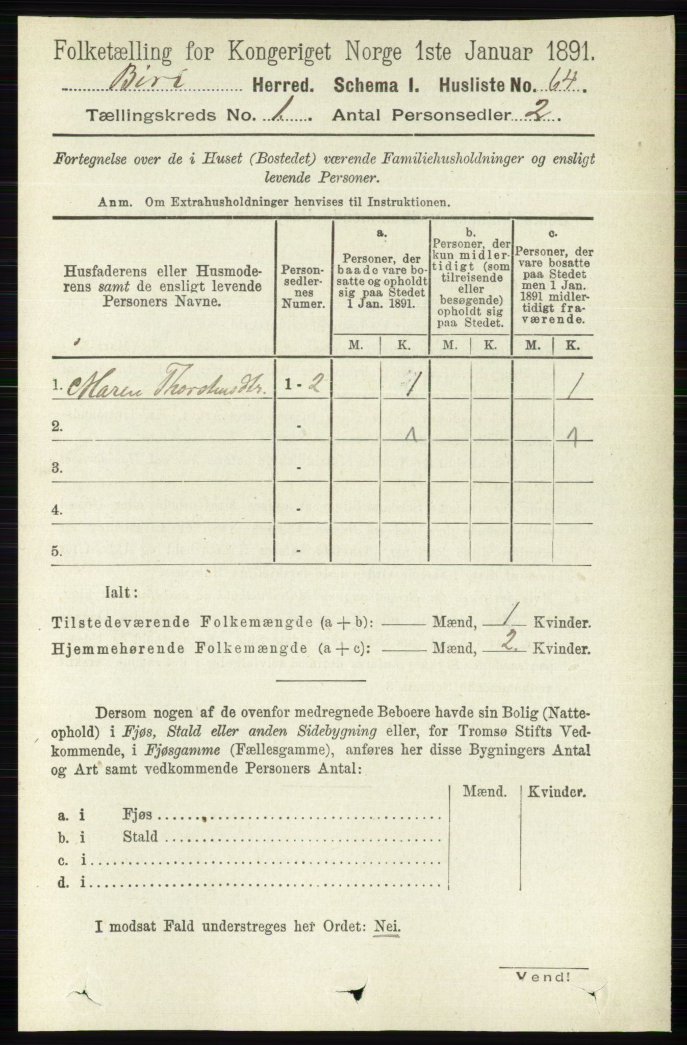 RA, 1891 census for 0525 Biri, 1891, p. 102