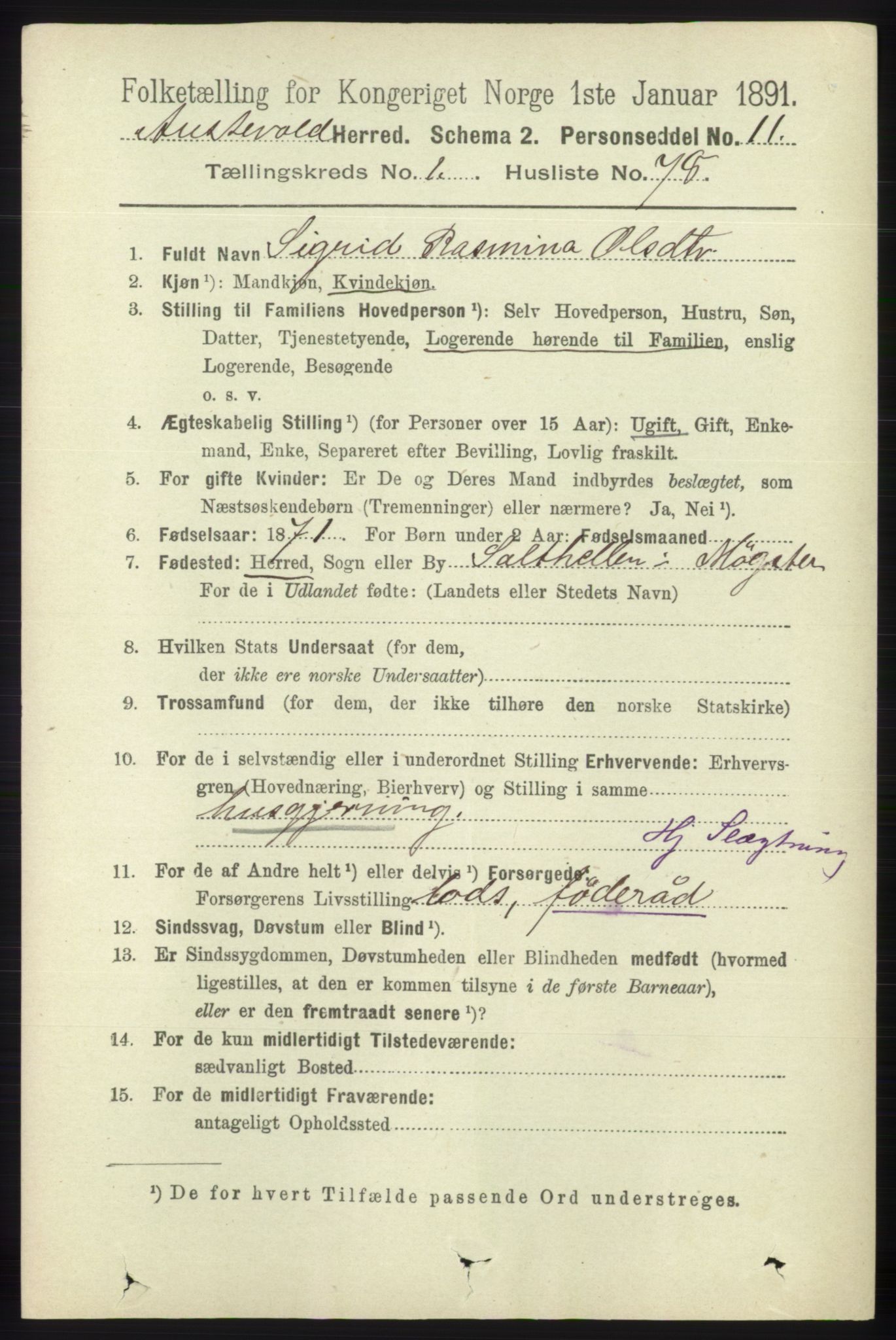 RA, 1891 census for 1244 Austevoll, 1891, p. 562