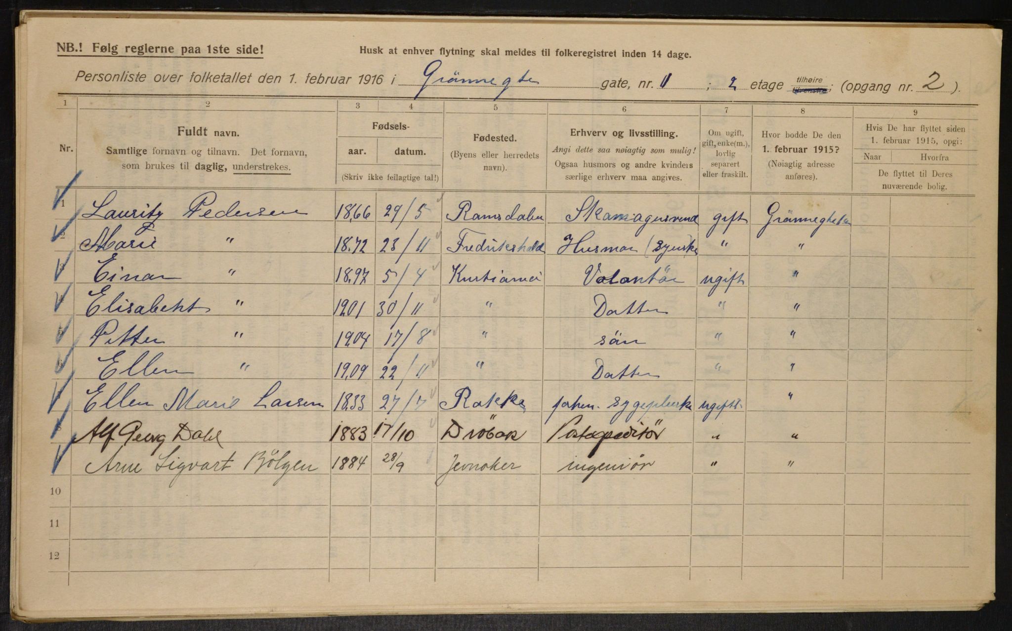 OBA, Municipal Census 1916 for Kristiania, 1916, p. 32811