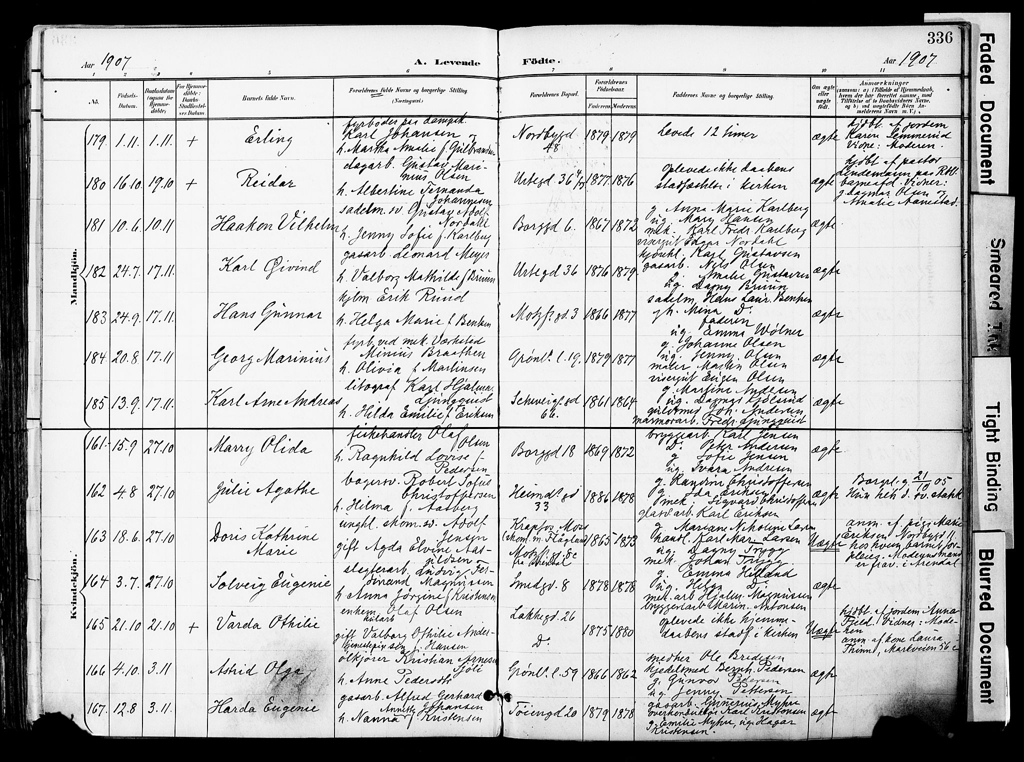 Grønland prestekontor Kirkebøker, SAO/A-10848/F/Fa/L0014: Parish register (official) no. 14, 1900-1911, p. 336