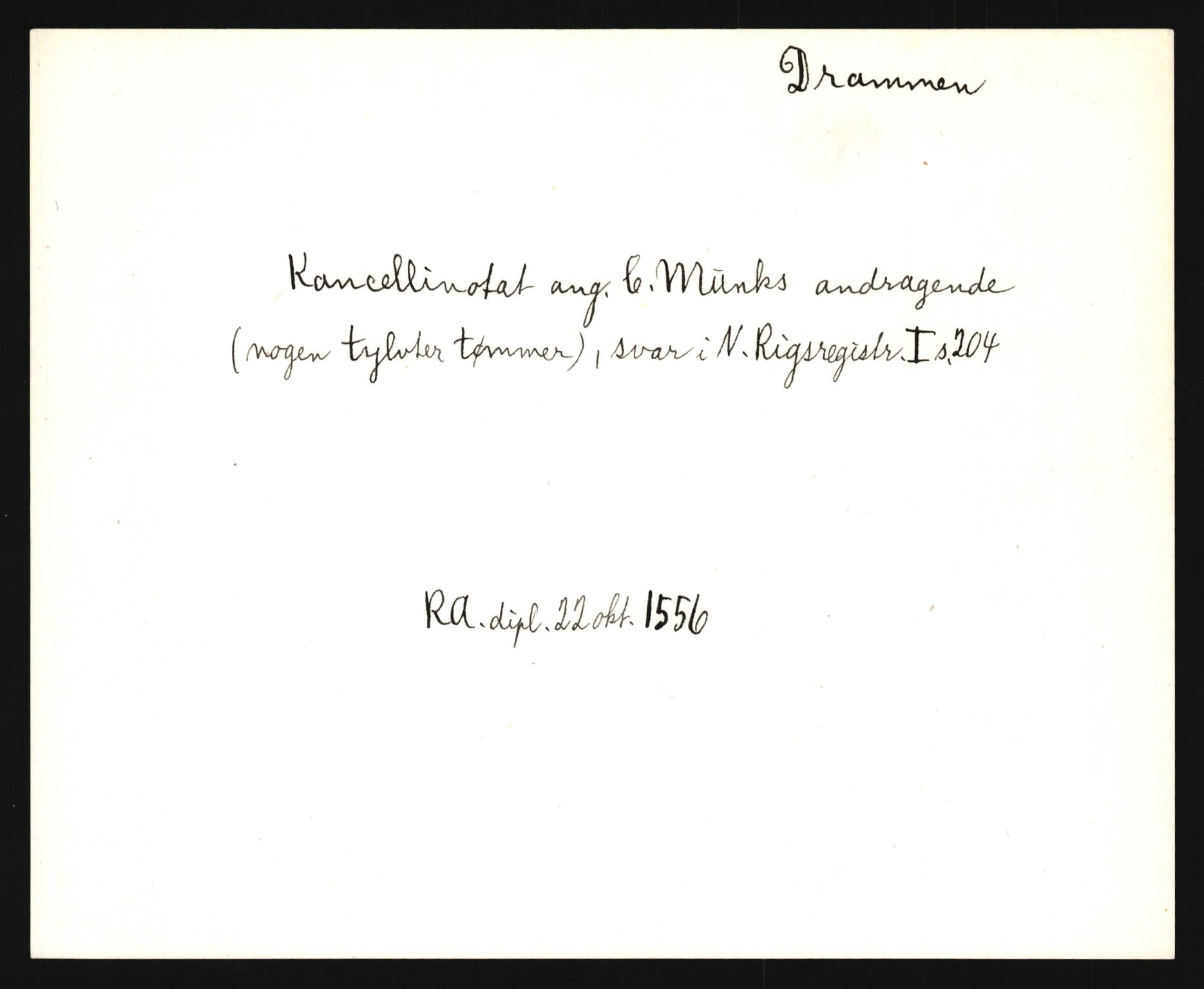 Riksarkivets diplomsamling, AV/RA-EA-5965/F35/F35e/L0015: Registreringssedler Buskerud 4, 1400-1700, p. 7