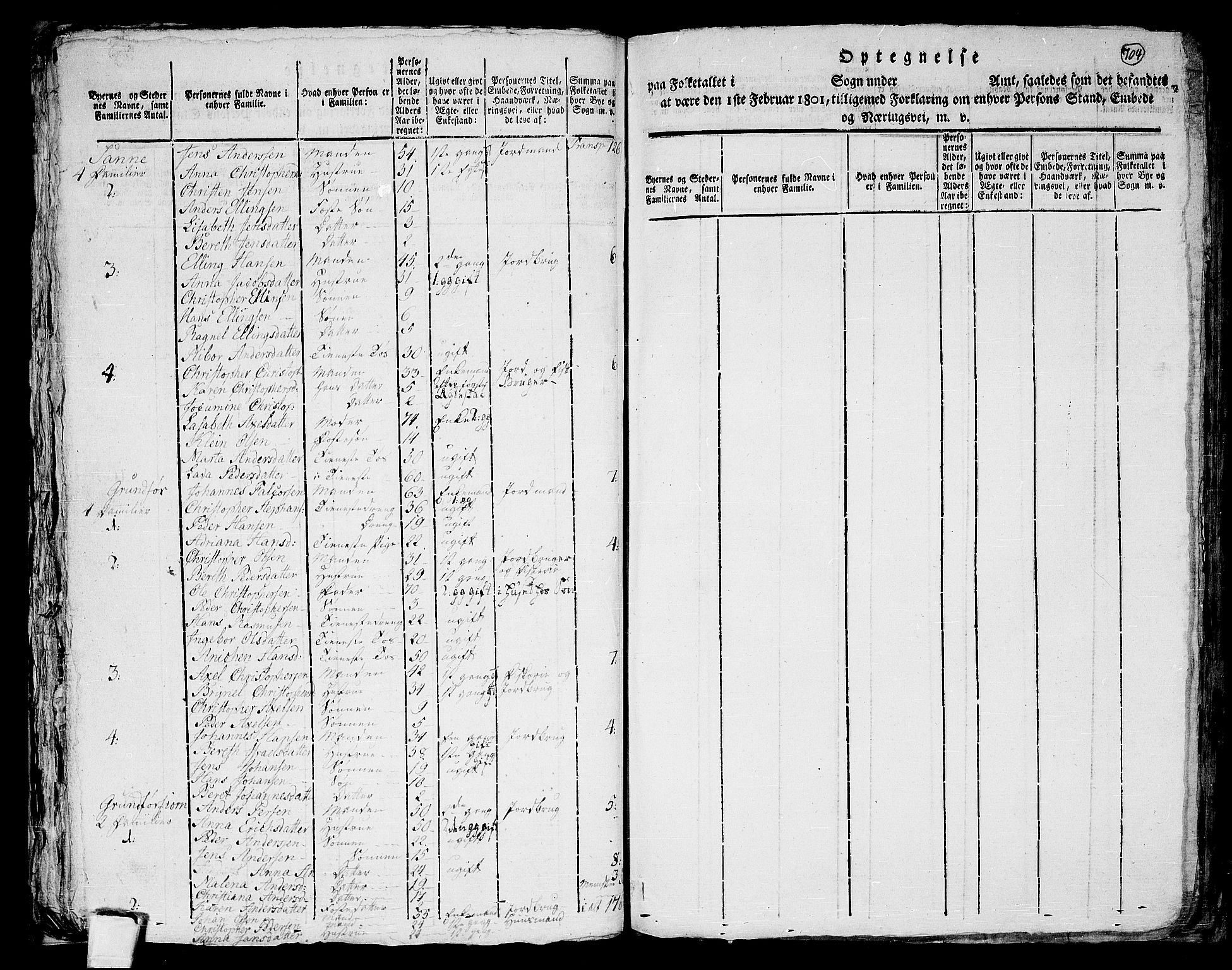RA, 1801 census for 1866P Hadsel, 1801, p. 703b-704a