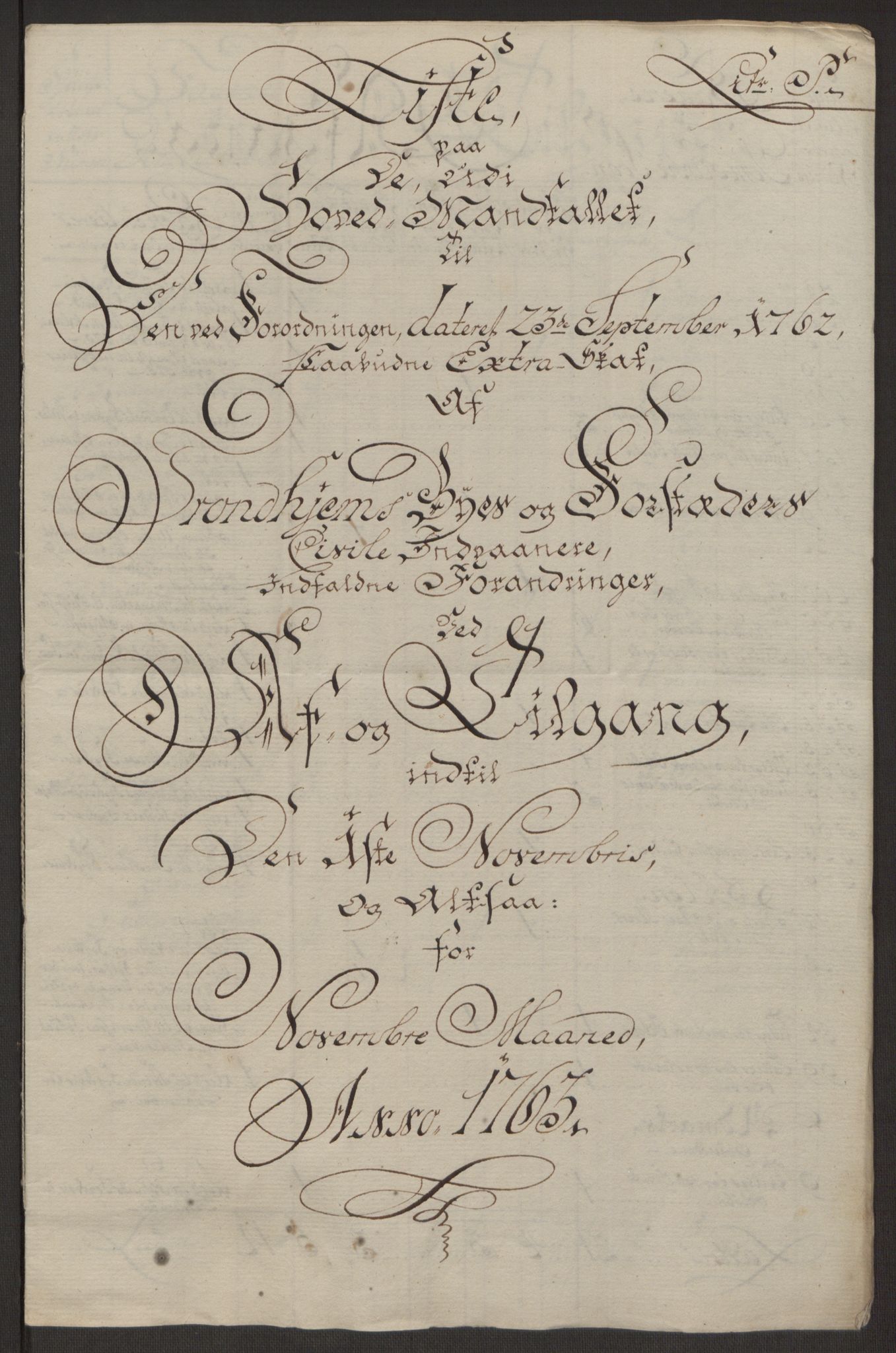 Rentekammeret inntil 1814, Reviderte regnskaper, Byregnskaper, AV/RA-EA-4066/R/Rs/L0516/0001: [S9] Kontribusjonsregnskap / Ekstraskatt, 1762-1767, p. 165