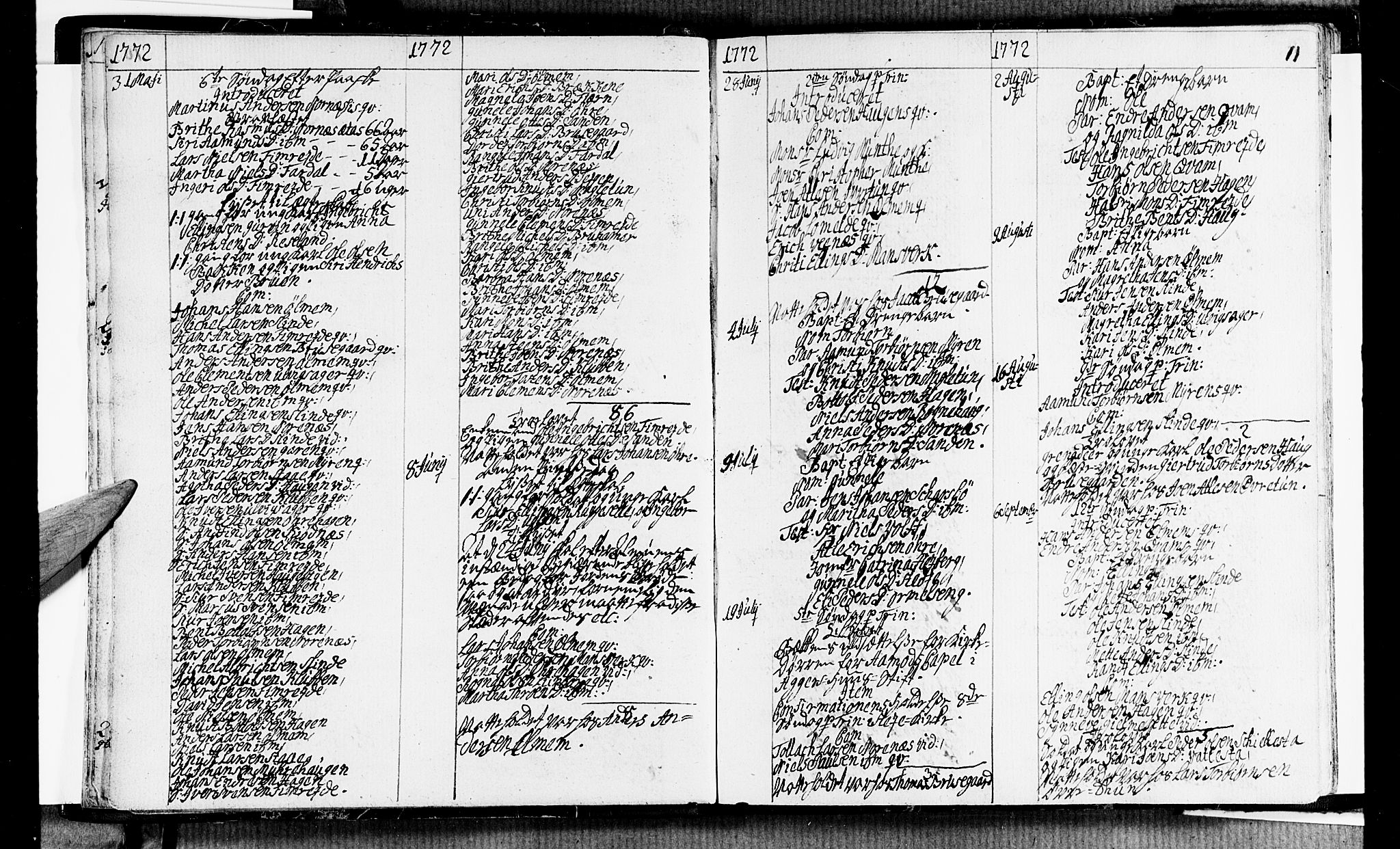 Sogndal sokneprestembete, AV/SAB-A-81301/H/Haa/Haaa/L0006: Parish register (official) no. A 6, 1770-1782, p. 11