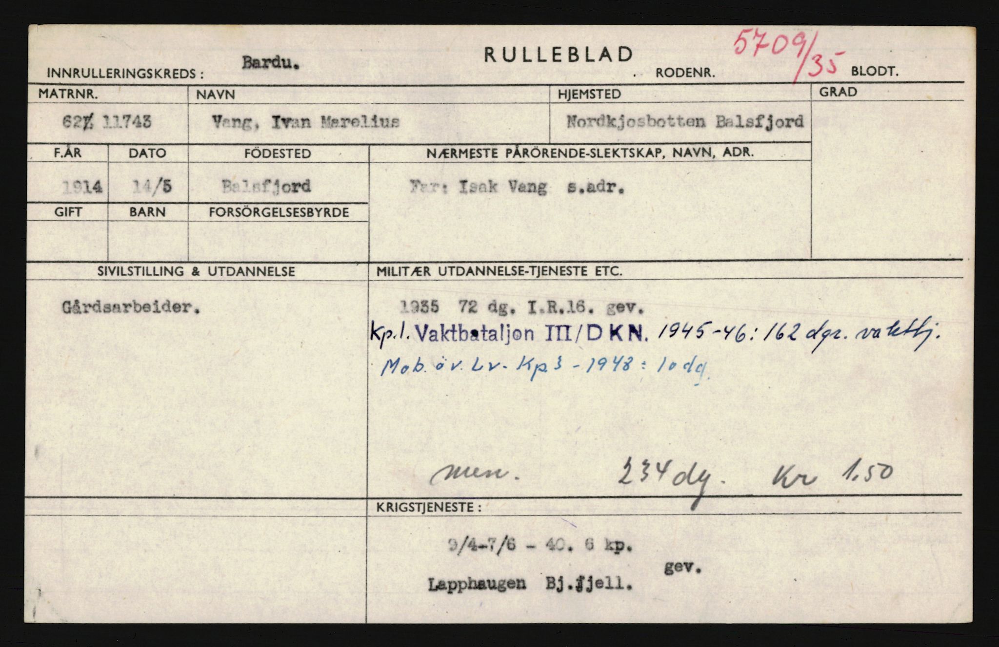 Forsvaret, Troms infanteriregiment nr. 16, AV/RA-RAFA-3146/P/Pa/L0019: Rulleblad for regimentets menige mannskaper, årsklasse 1935, 1935, p. 1237