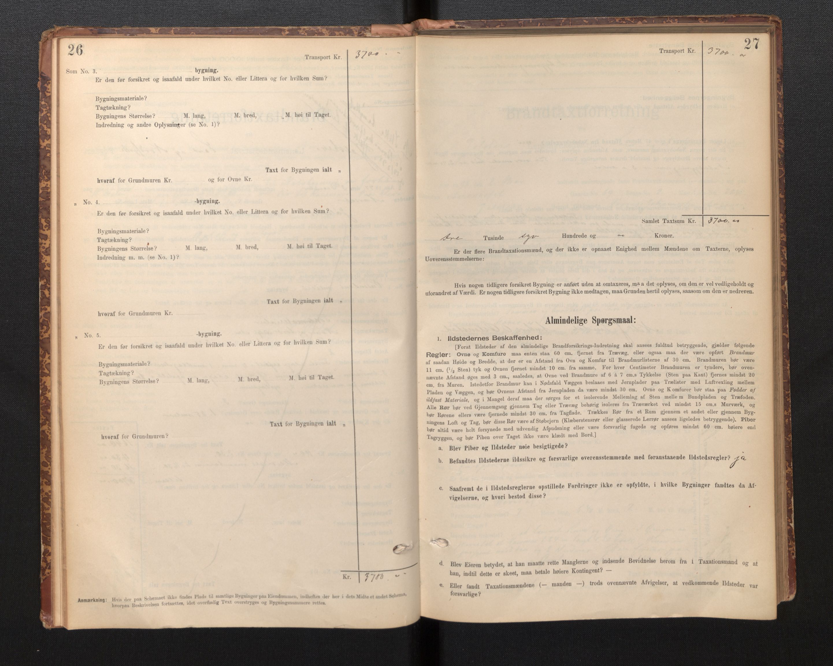 Lensmannen i Jølster, SAB/A-28701/0012/L0004: Branntakstprotokoll, skjematakst, 1895-1923, p. 26-27